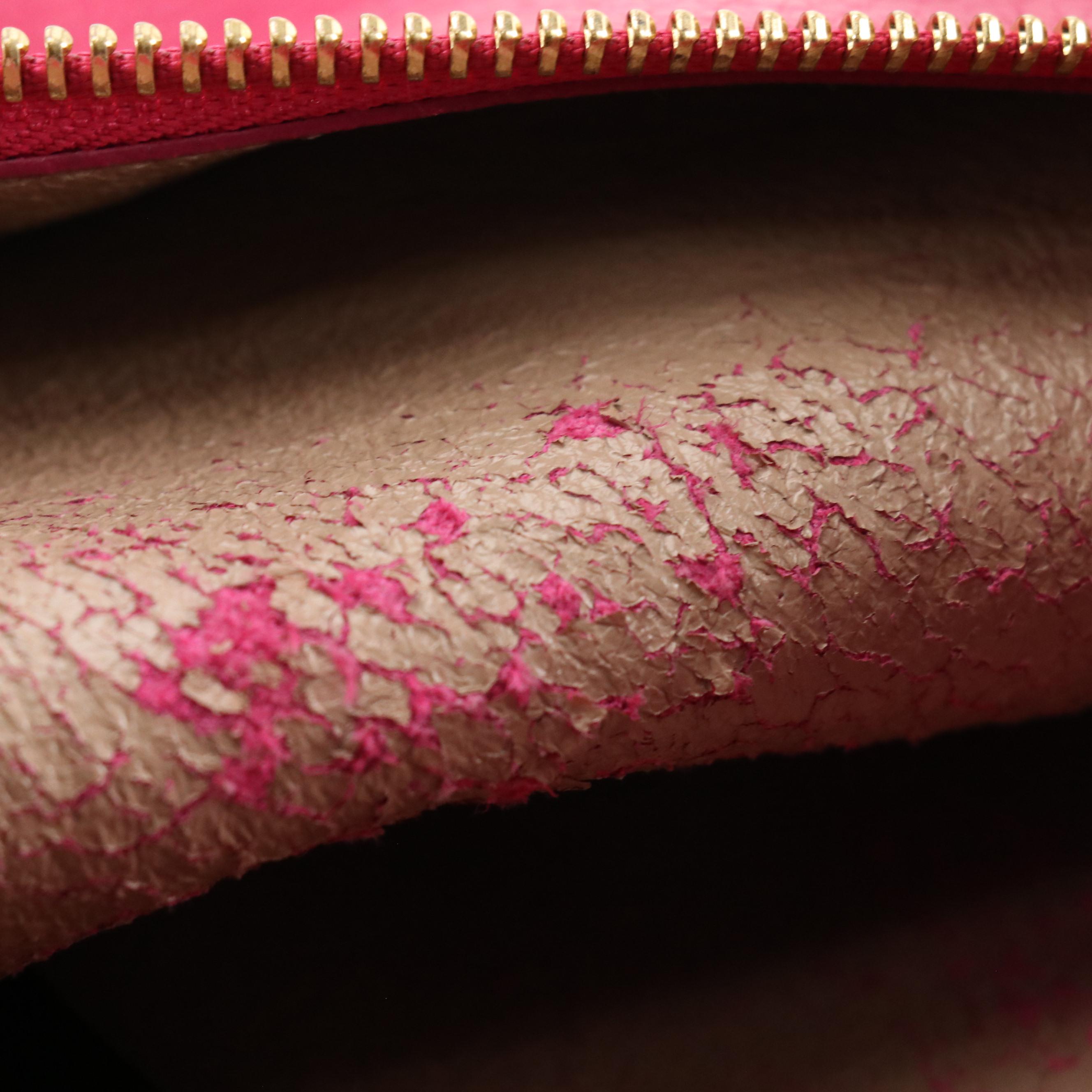 Salvatore Ferragamo Gancini Shoulder Tote in Hot Pink Grained Calfskin Leather