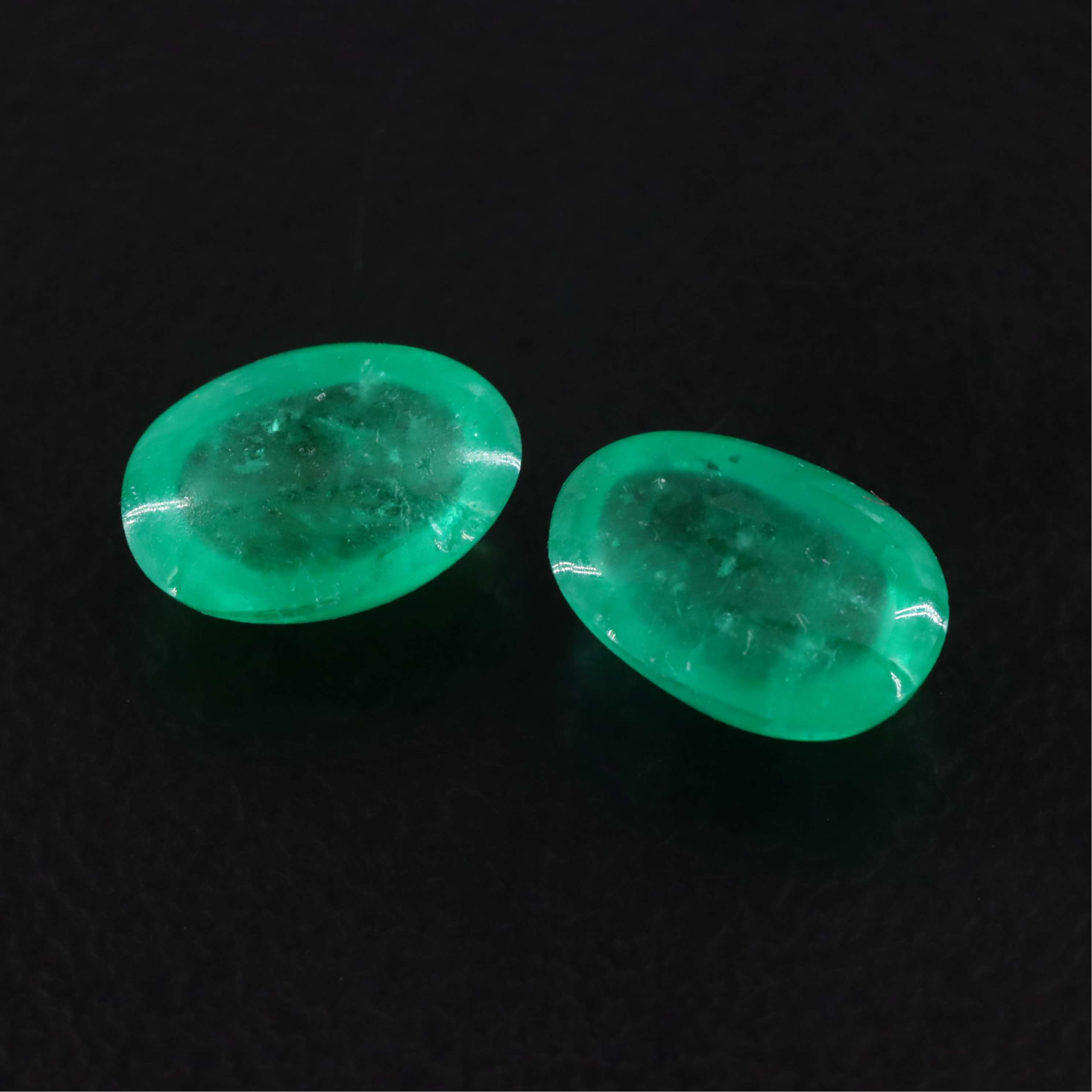 Loose 2.77 CTW Matched Pair Emeralds