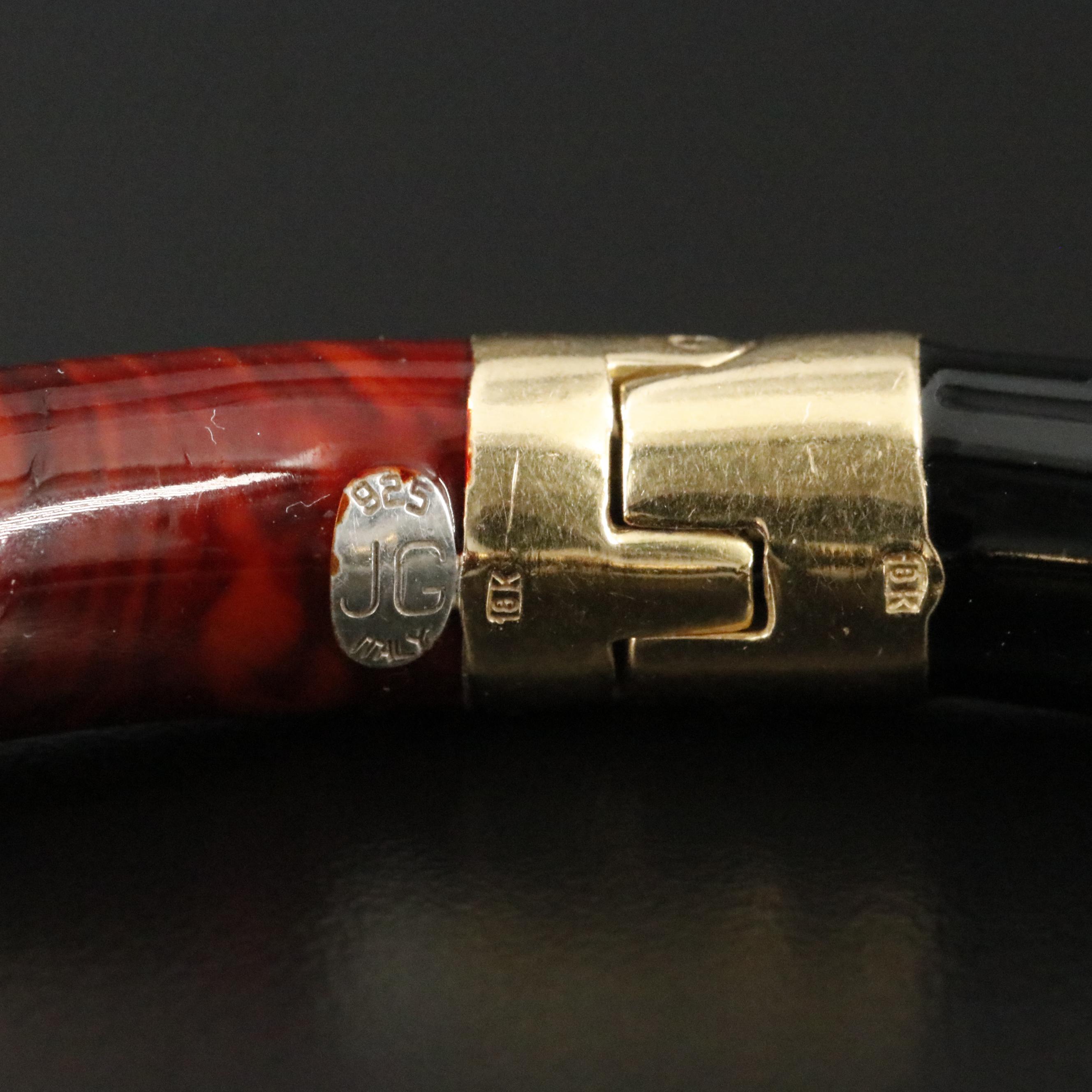 18K and Sterling Enamel Bangle with Black Onyx