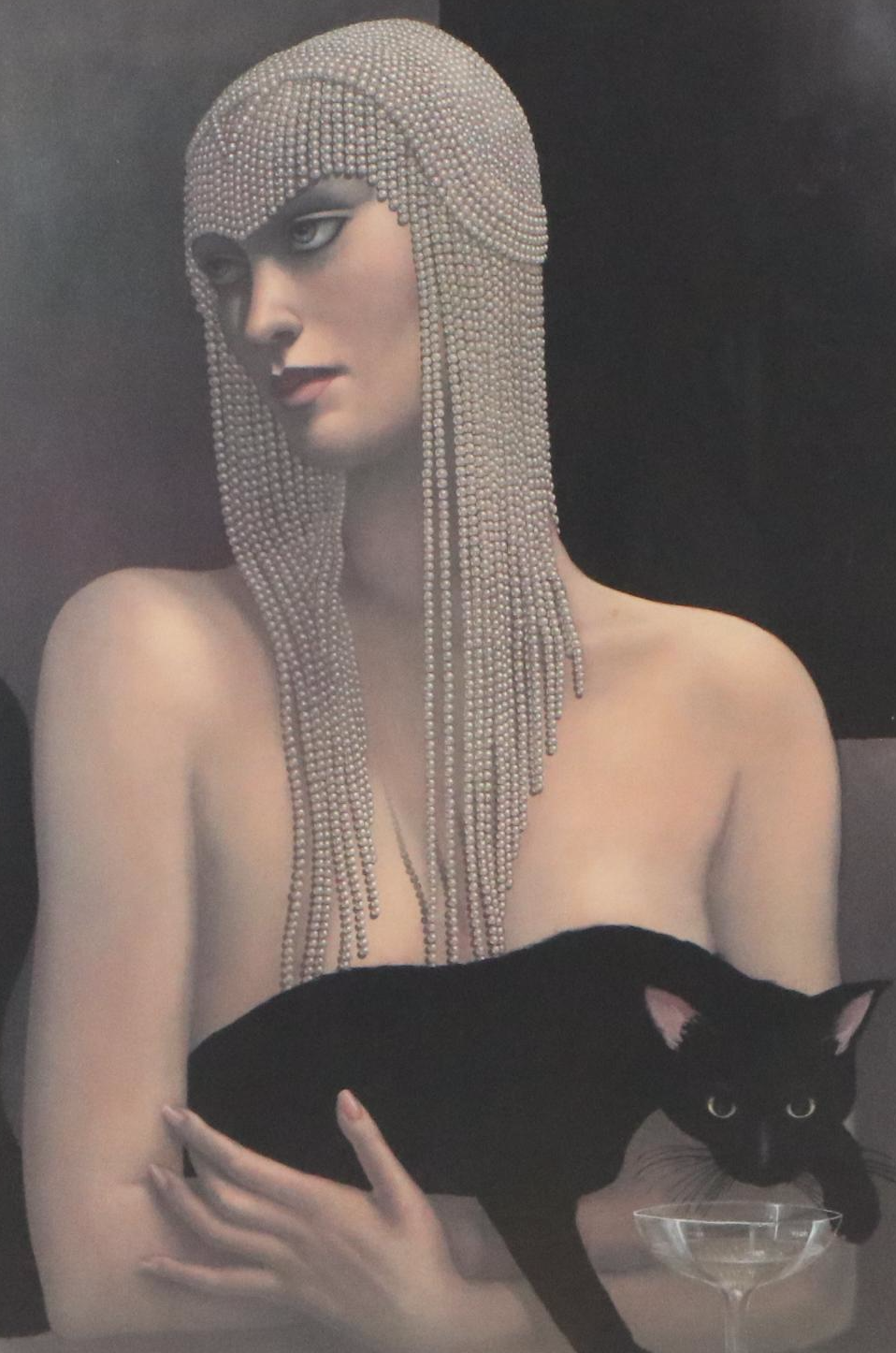 1/2 Jane Whiting Chrzanoska Offset Lithograph "Solitaire", 21st Century