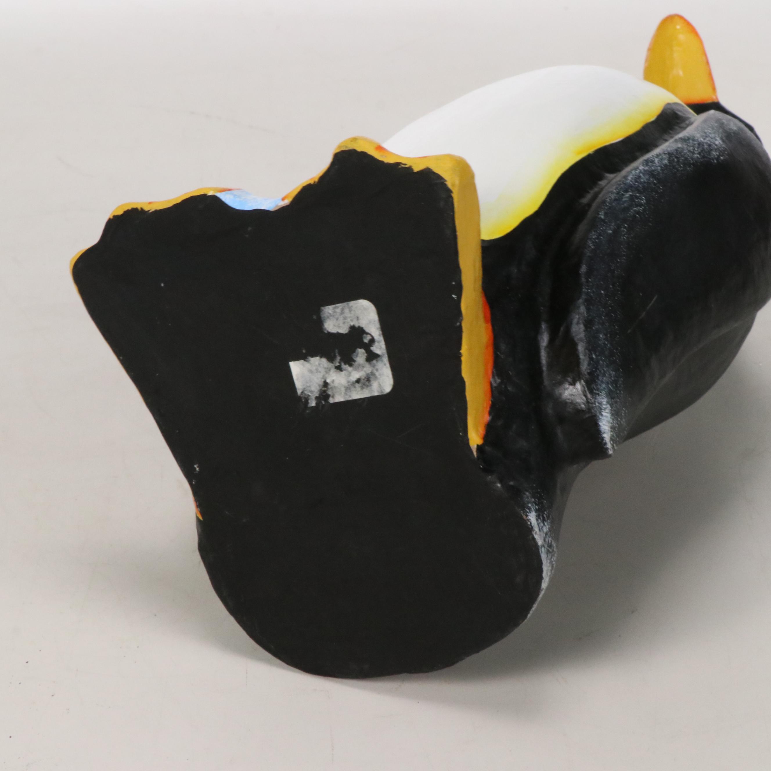 Handcrafted Papier-Mâché Polar Bear with Penguin and Other Textured Seal