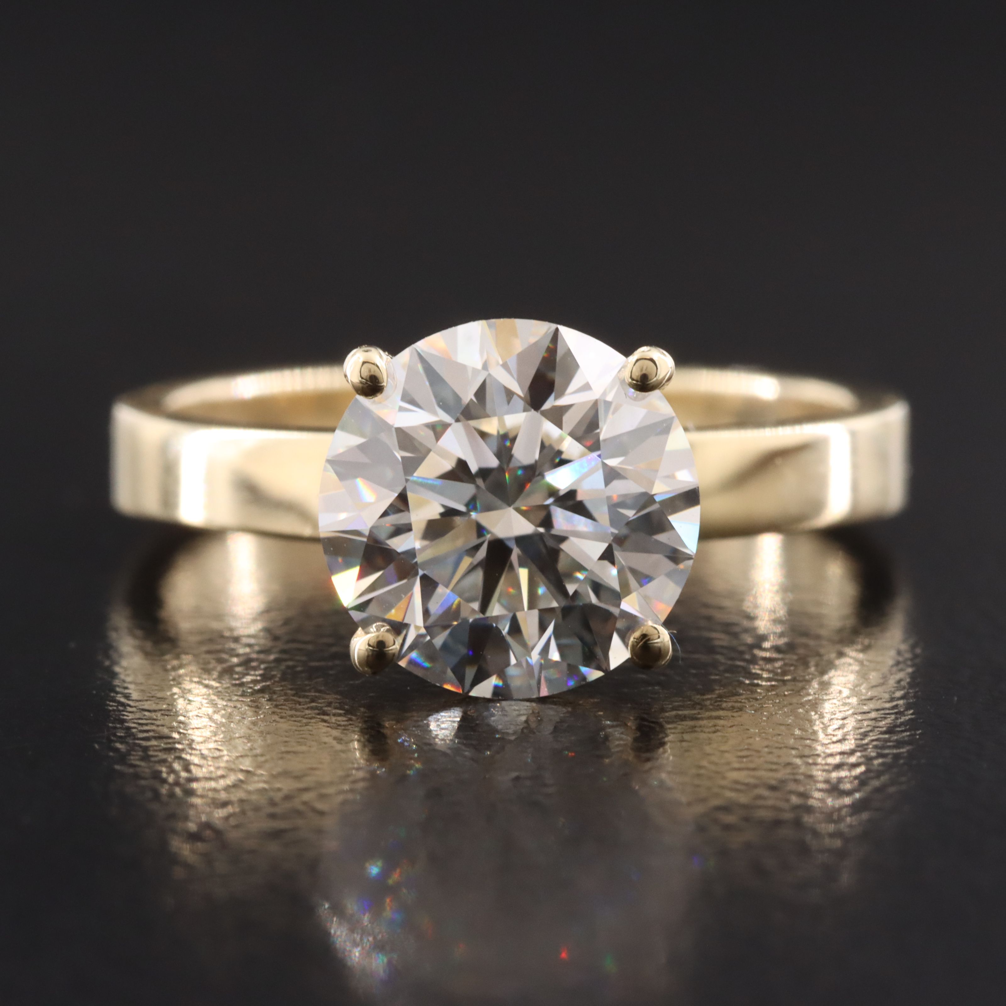 14K 3.03 CT Lab Grown Diamond Solitaire Ring with IGI Report