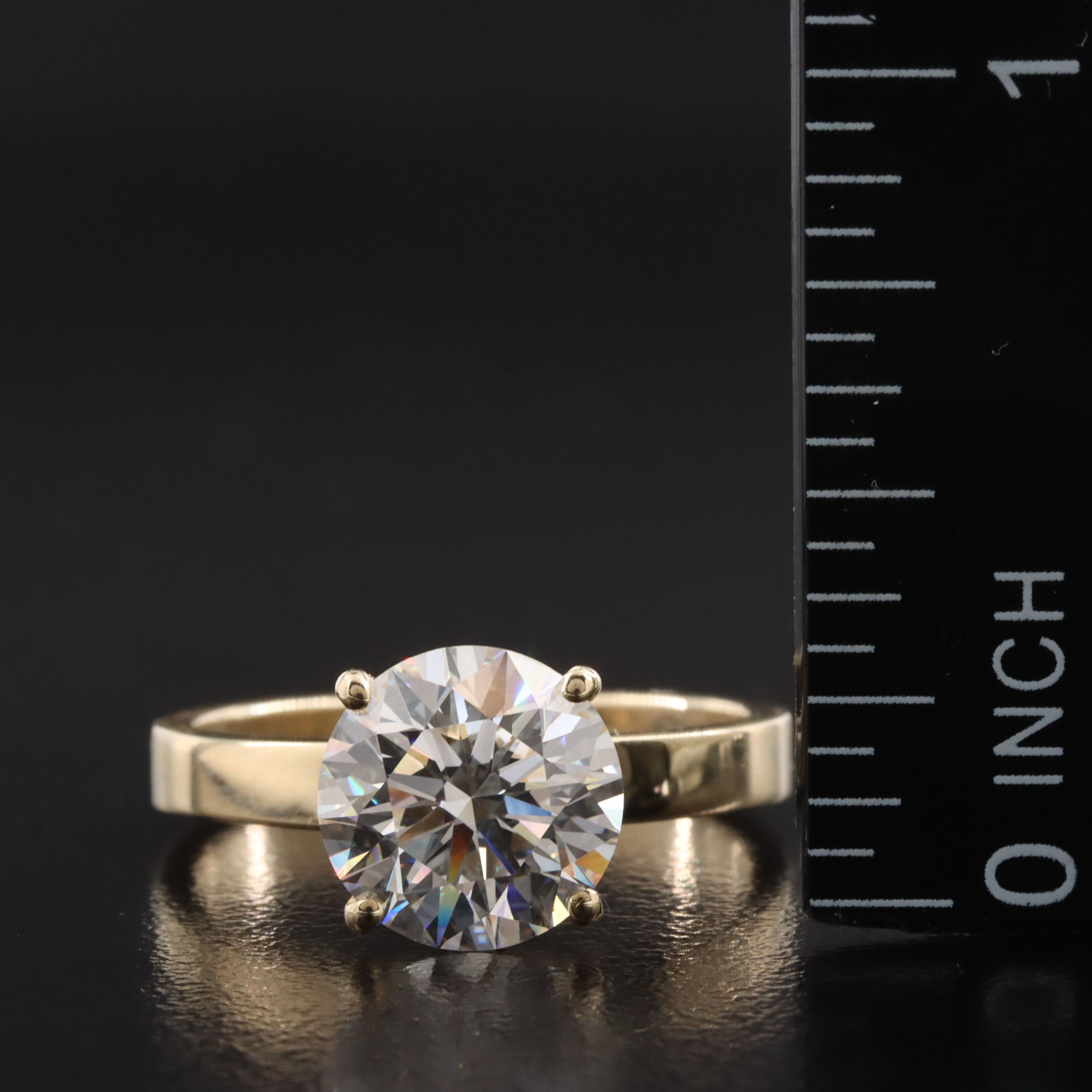 14K 3.03 CT Lab Grown Diamond Solitaire Ring with IGI Report