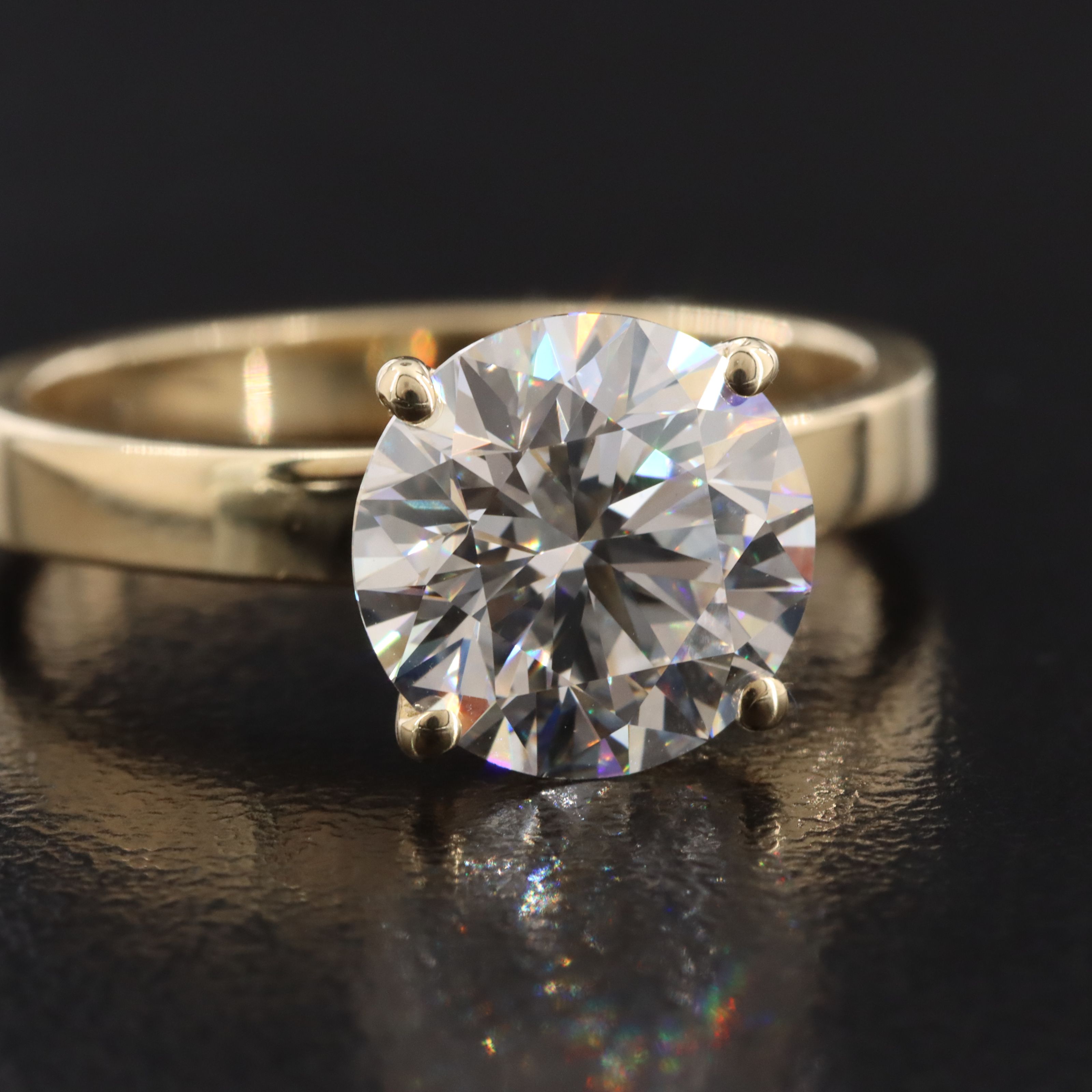 14K 3.03 CT Lab Grown Diamond Solitaire Ring with IGI Report