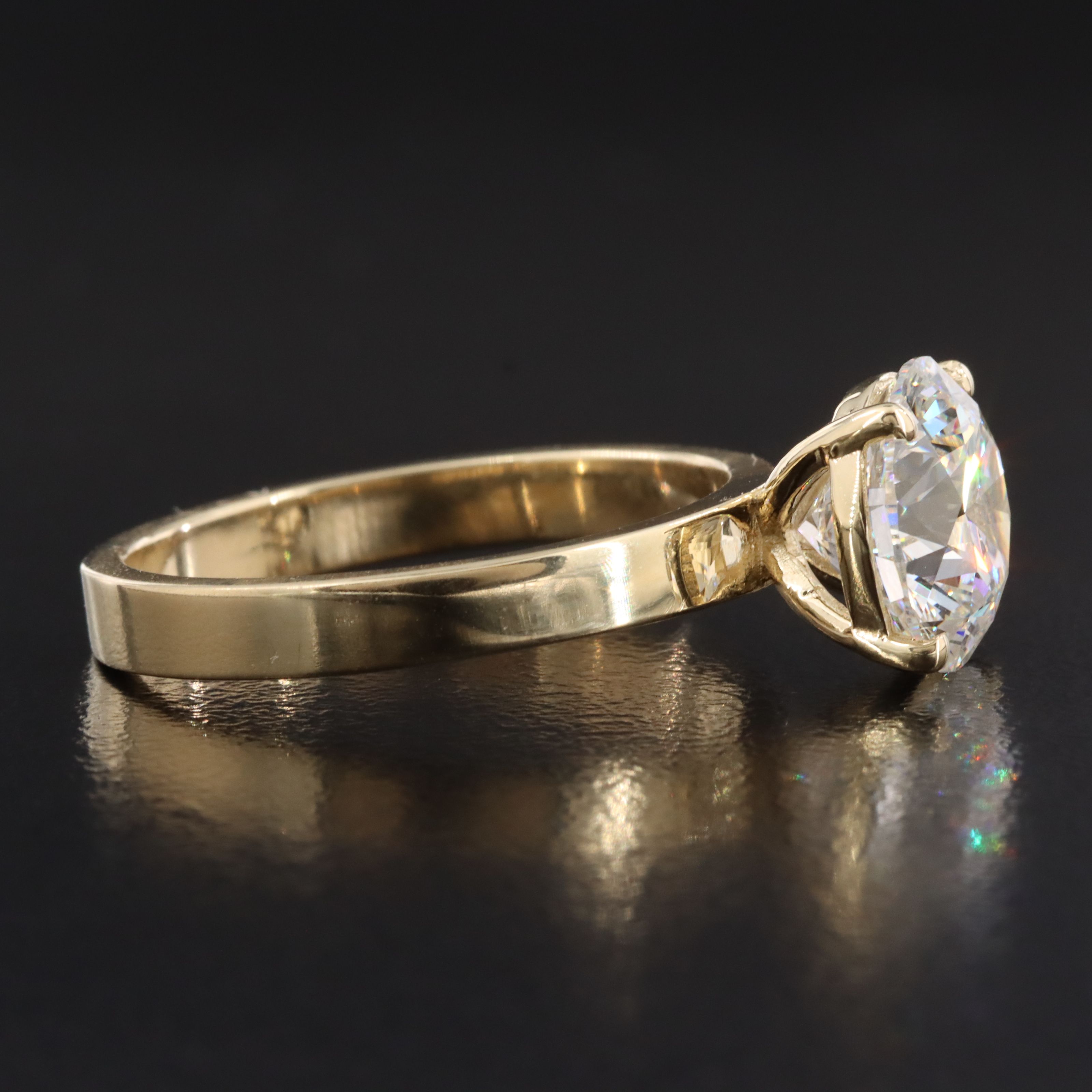 14K 3.03 CT Lab Grown Diamond Solitaire Ring with IGI Report