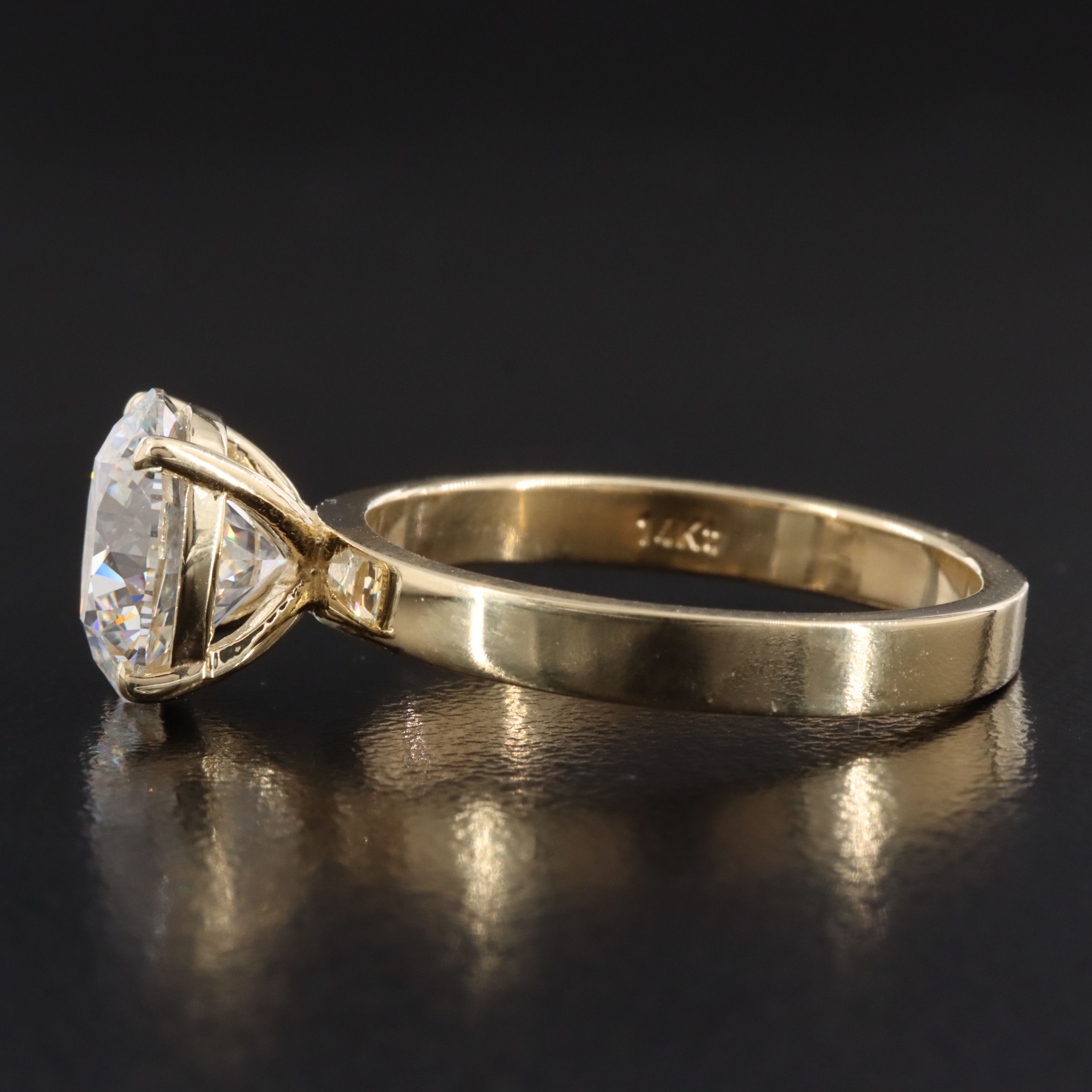 14K 3.03 CT Lab Grown Diamond Solitaire Ring with IGI Report