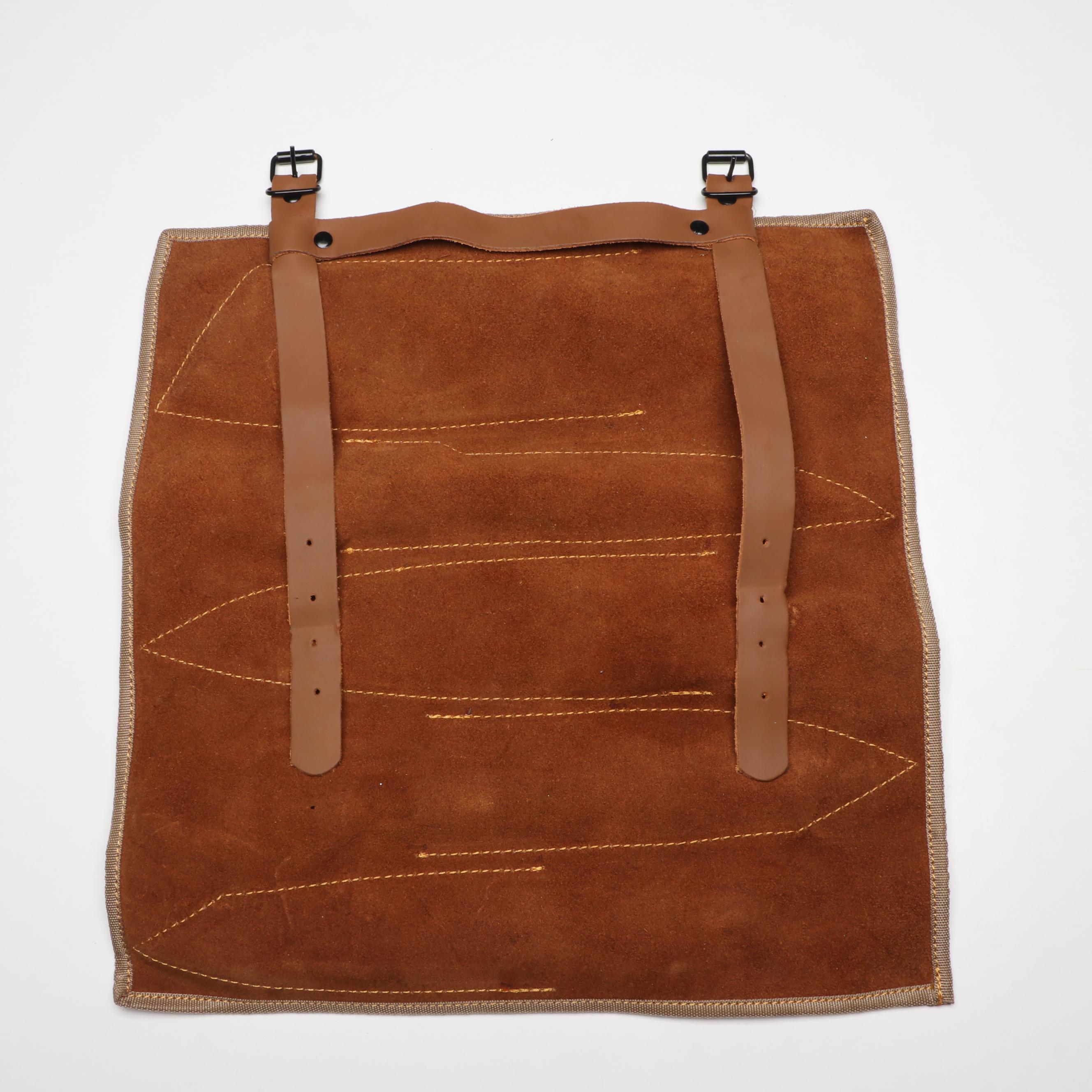 Damascus Steel and Wooden Handled Chef's Knife Set in Suede Leather Roll