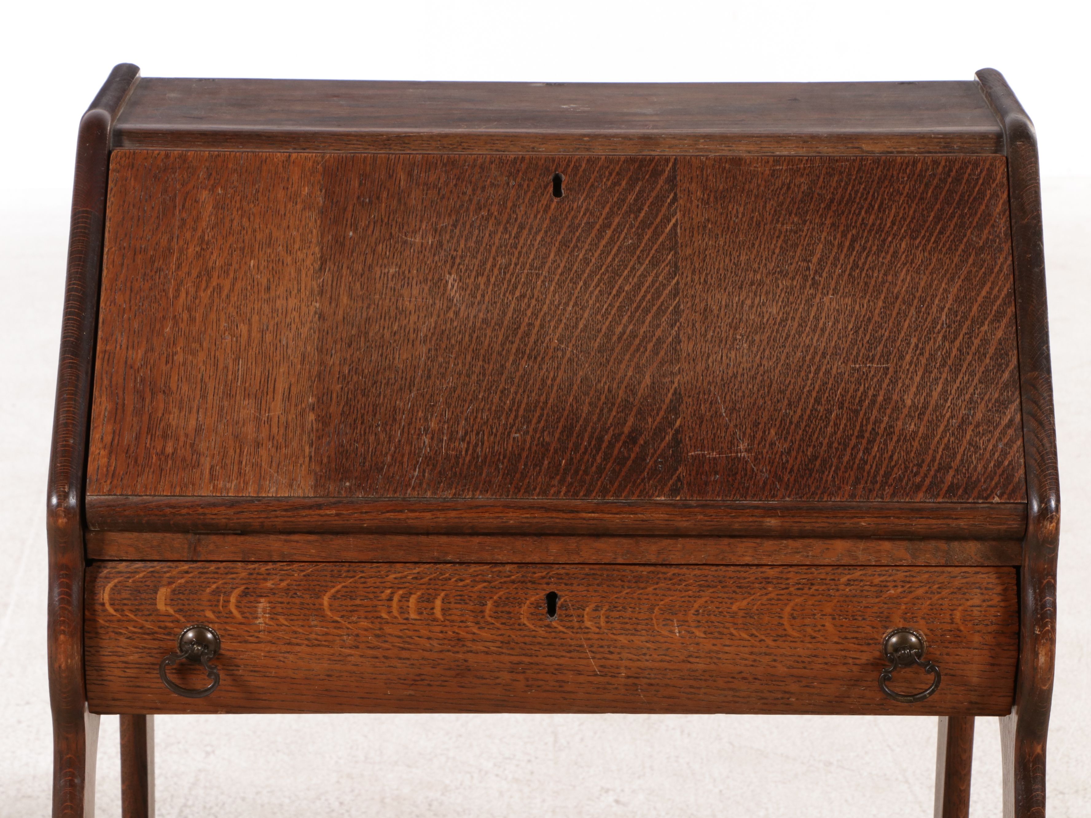 Oak Slant Front Writing Desk, Early 20th Century