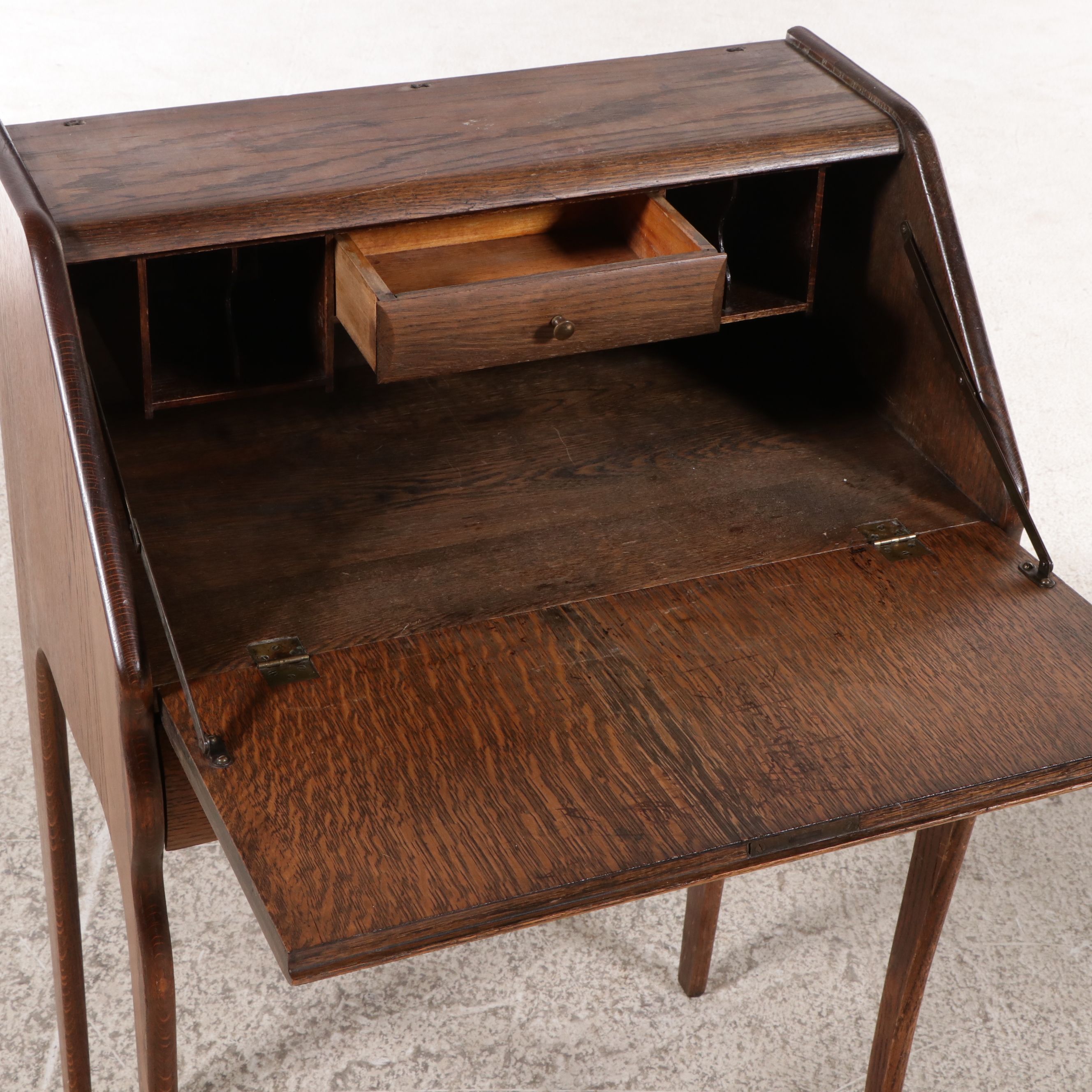 Oak Slant Front Writing Desk, Early 20th Century