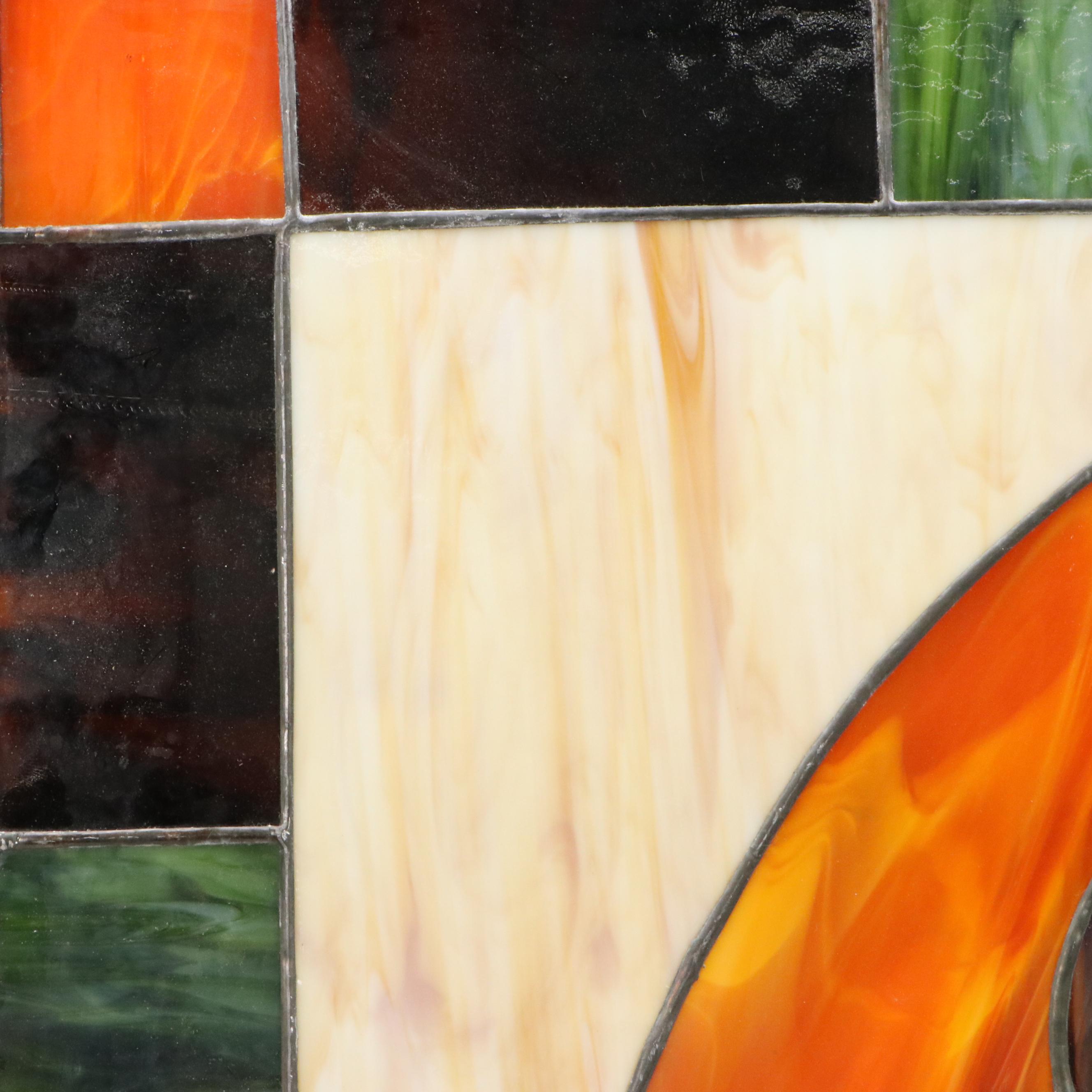 Pair of Leaded Stained Glass Windows