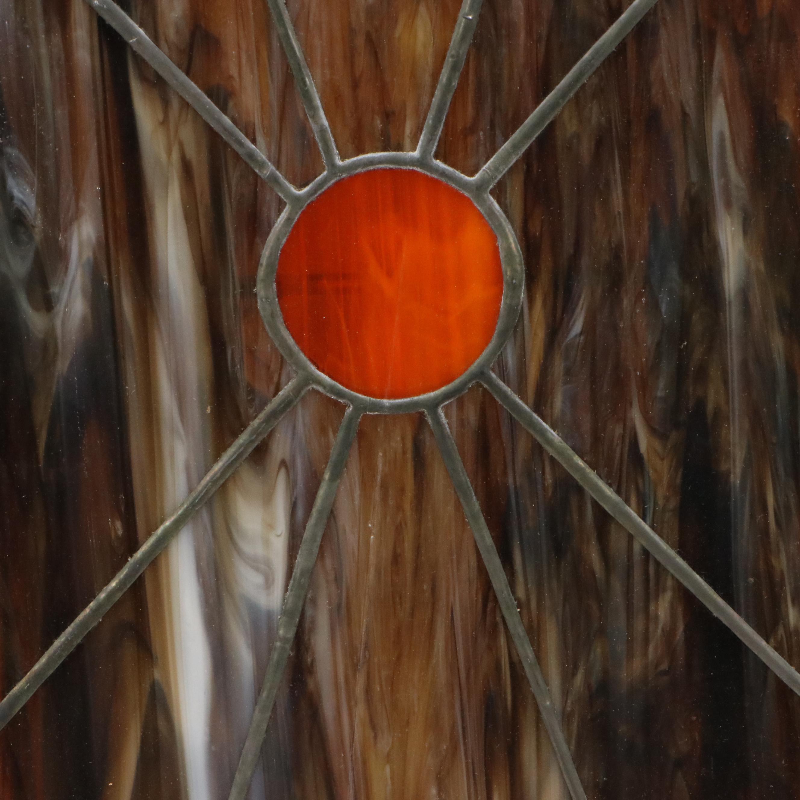 Pair of Leaded Stained Glass Windows