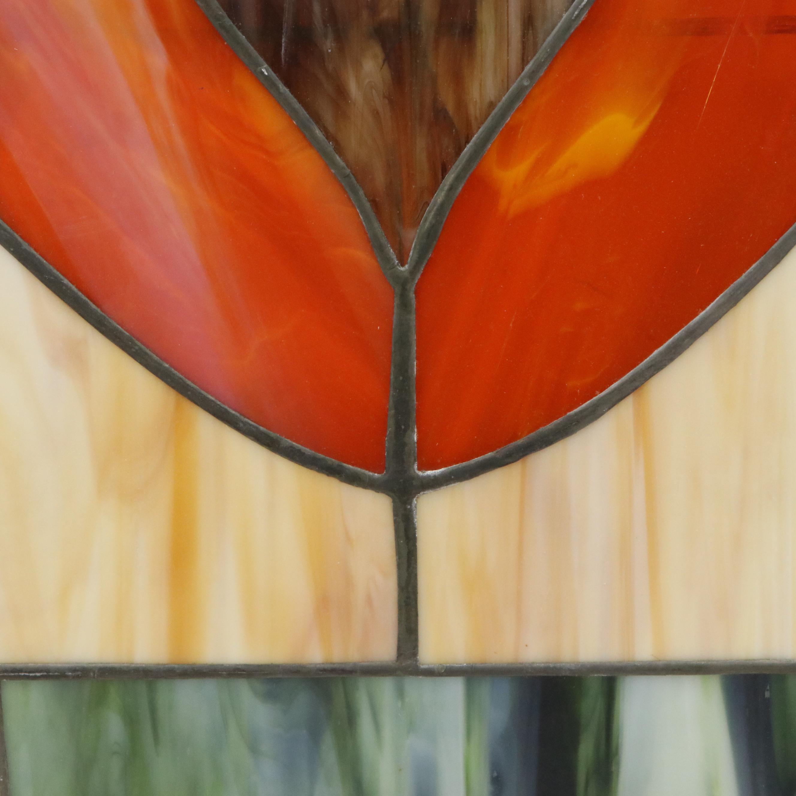 Pair of Leaded Stained Glass Windows