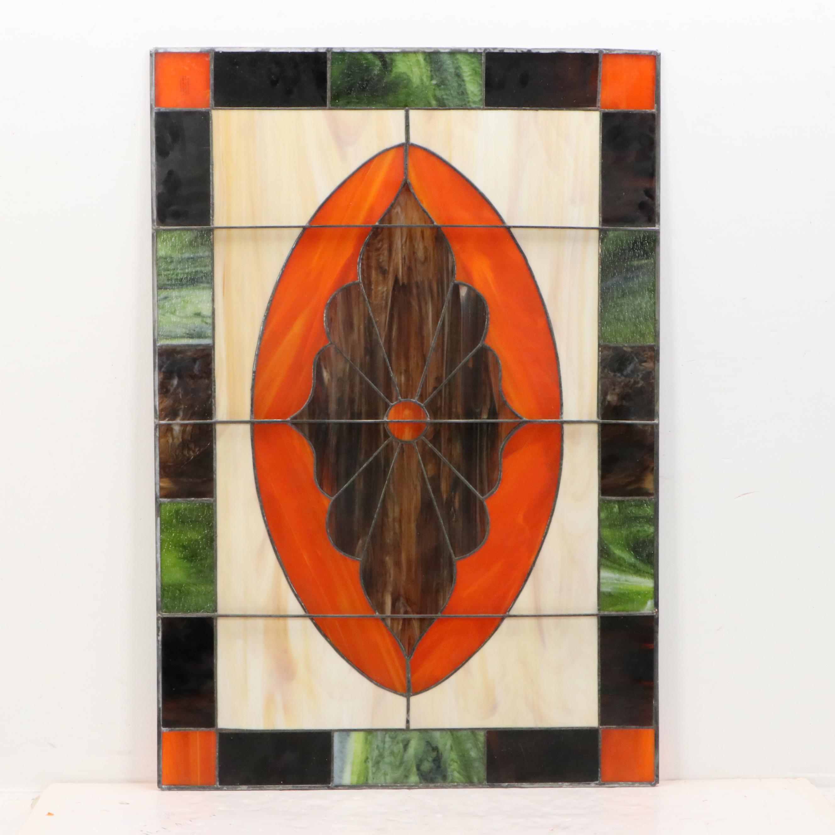 Pair of Leaded Stained Glass Windows