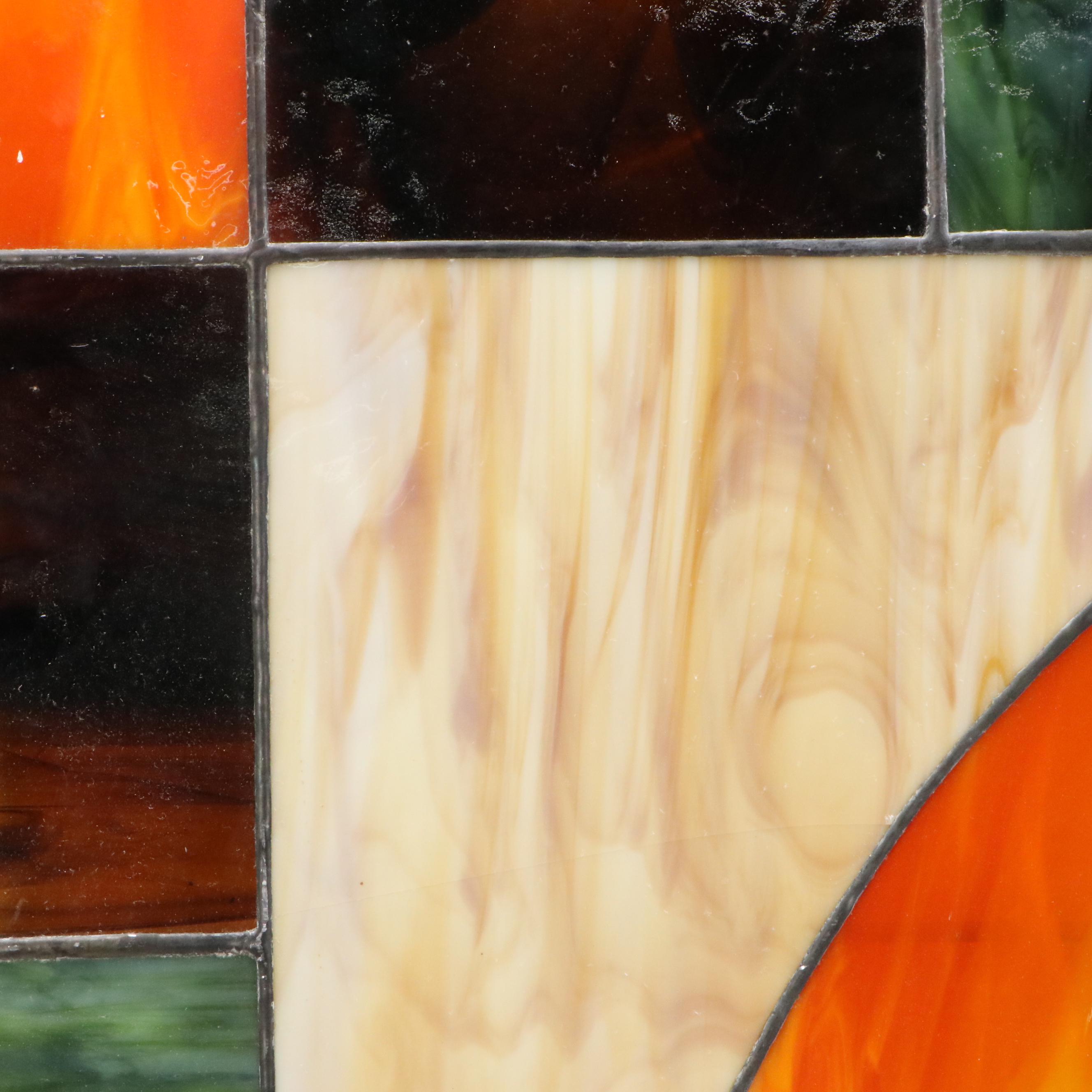 Pair of Leaded Stained Glass Windows