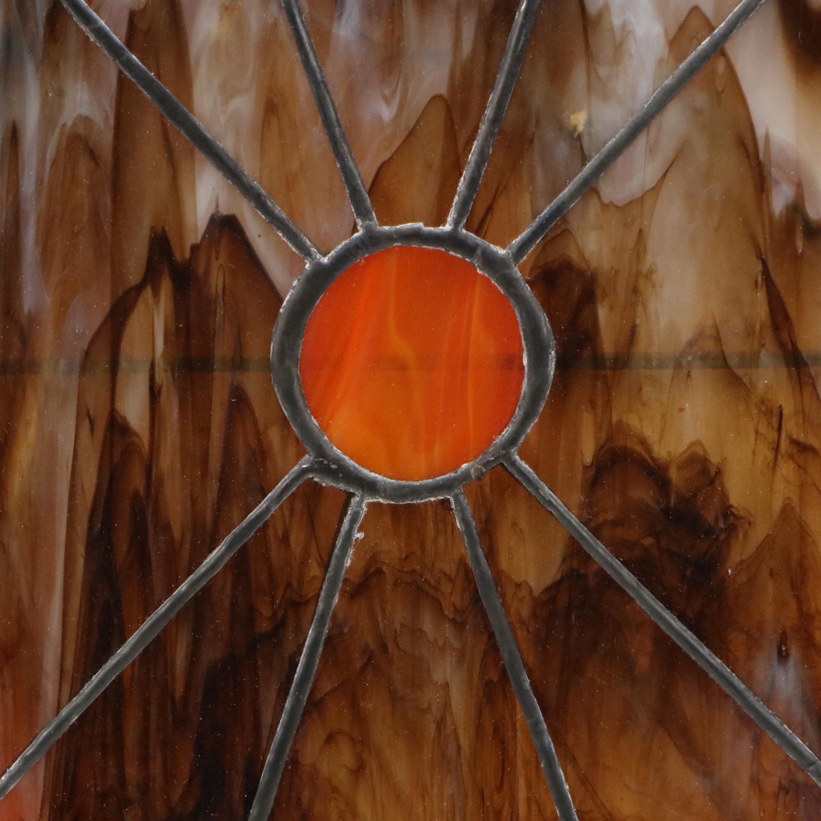 Pair of Leaded Stained Glass Windows