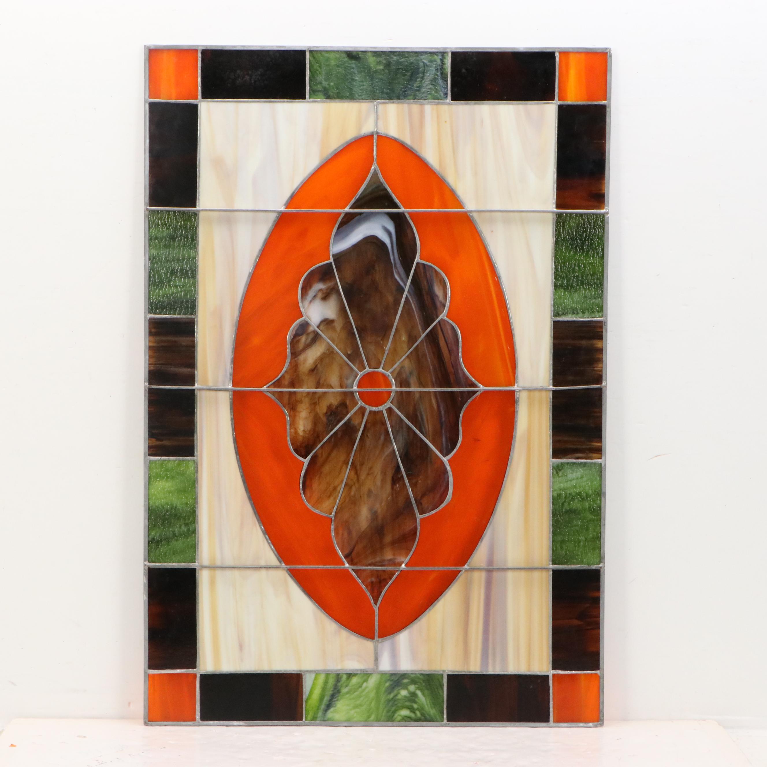 Pair of Leaded Stained Glass Windows