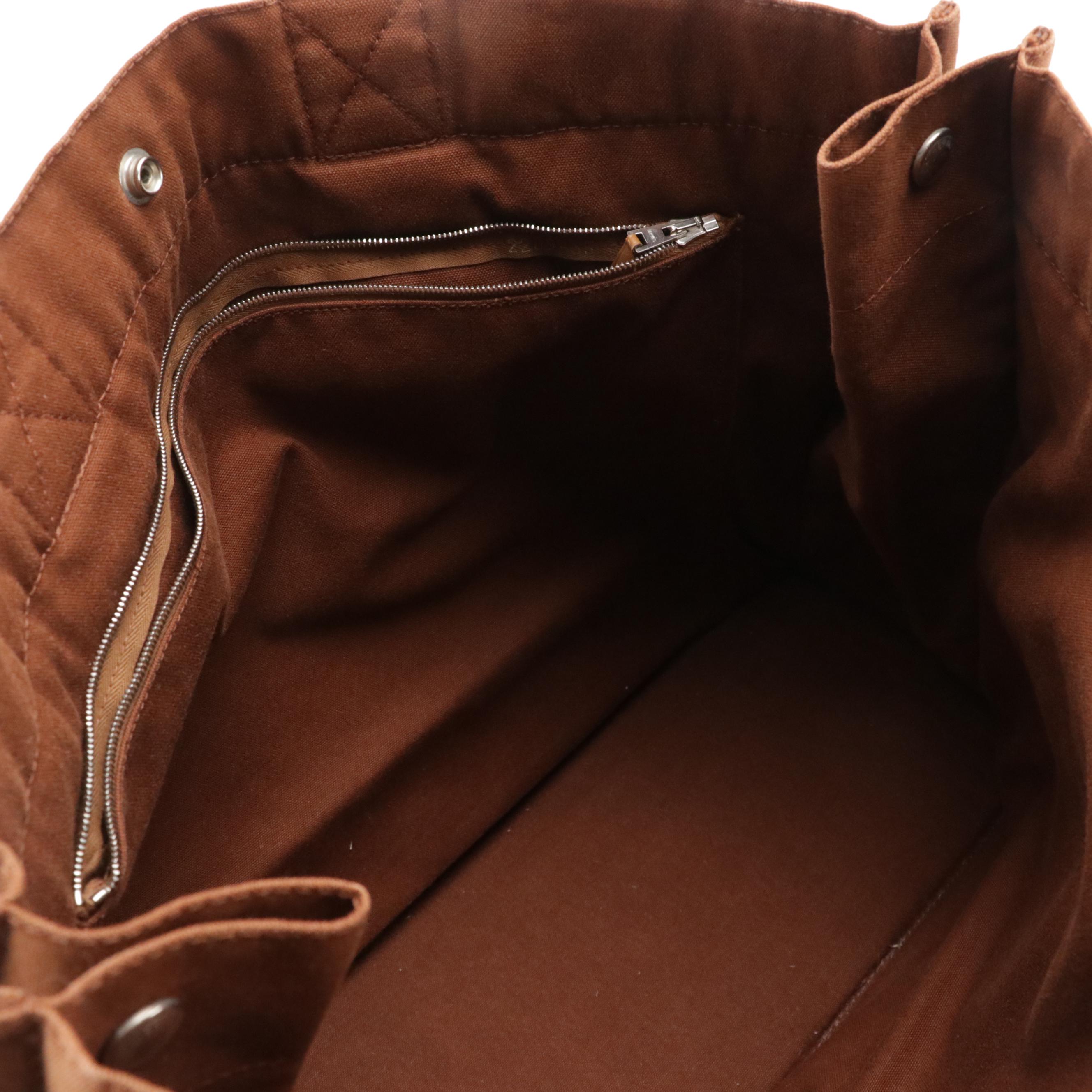 Hermès Cotton Canvas Fourre Tout GM in Rust/Blue