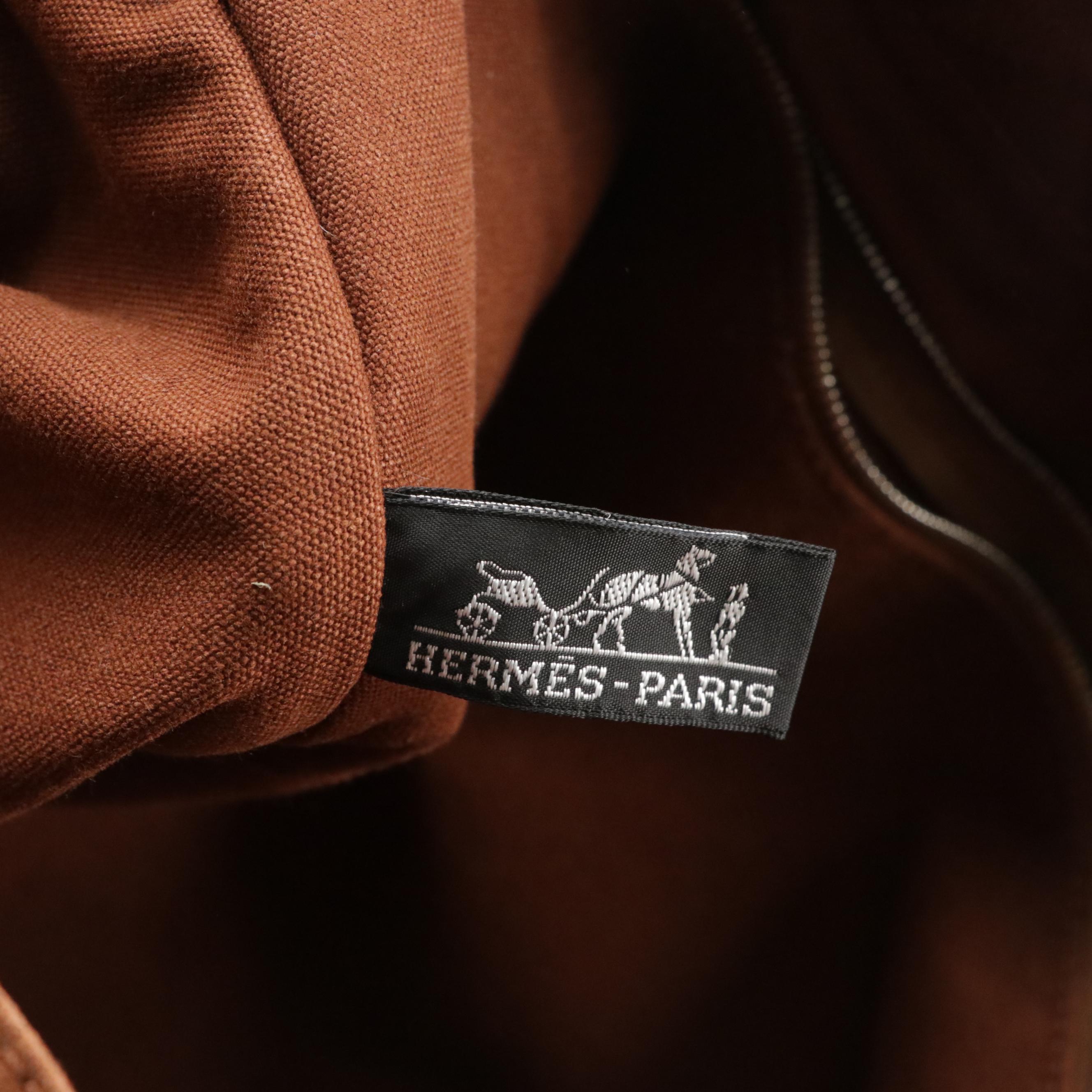 Hermès Cotton Canvas Fourre Tout GM in Rust/Blue