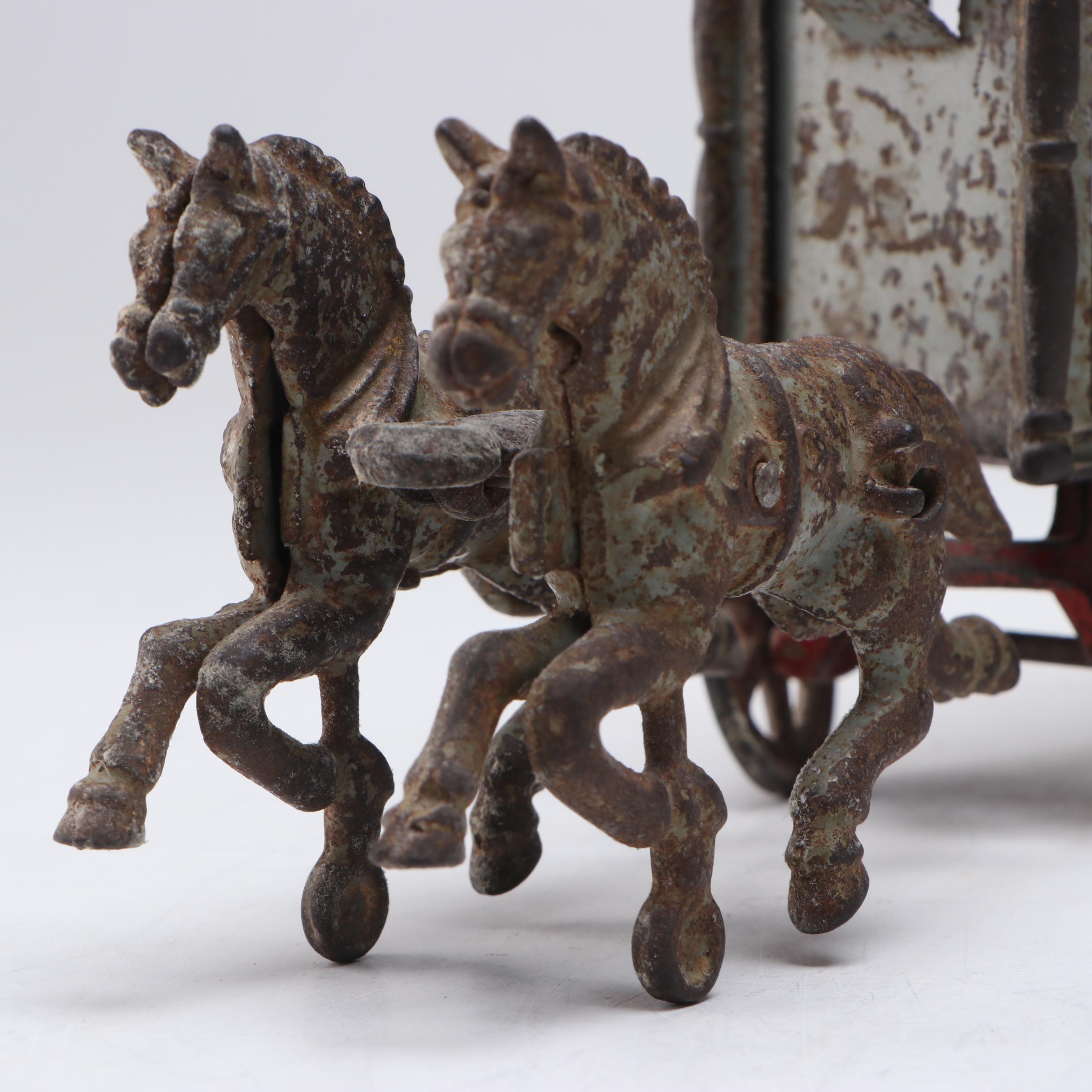 Hubley Royal Circus "Lion Cage" Cast Iron Horse-Drawn Wagon, Early 20th Century