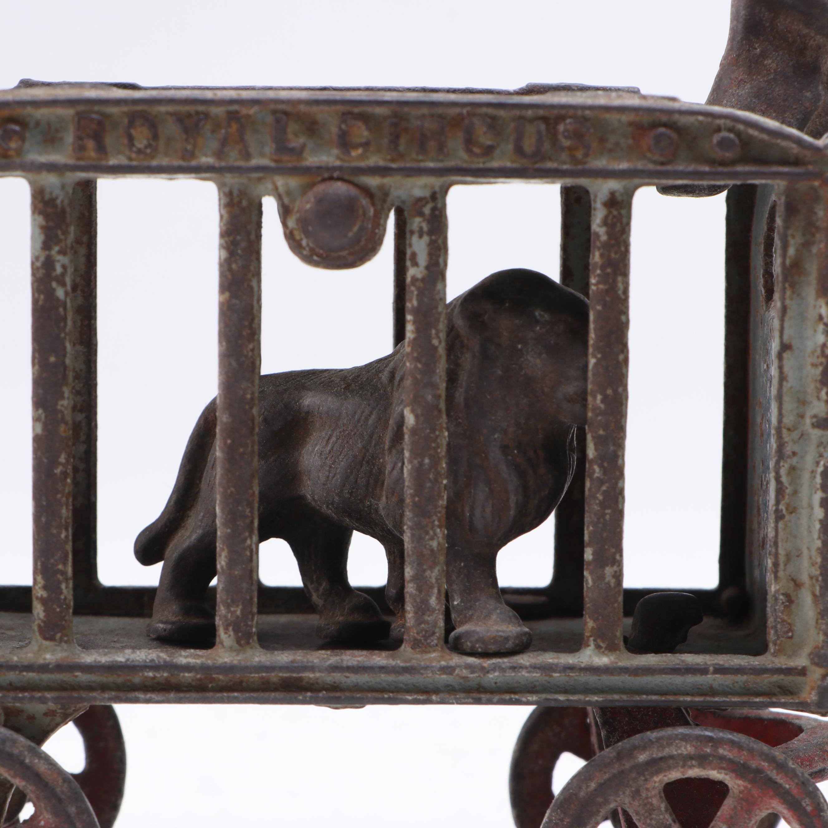 Hubley Royal Circus "Lion Cage" Cast Iron Horse-Drawn Wagon, Early 20th Century