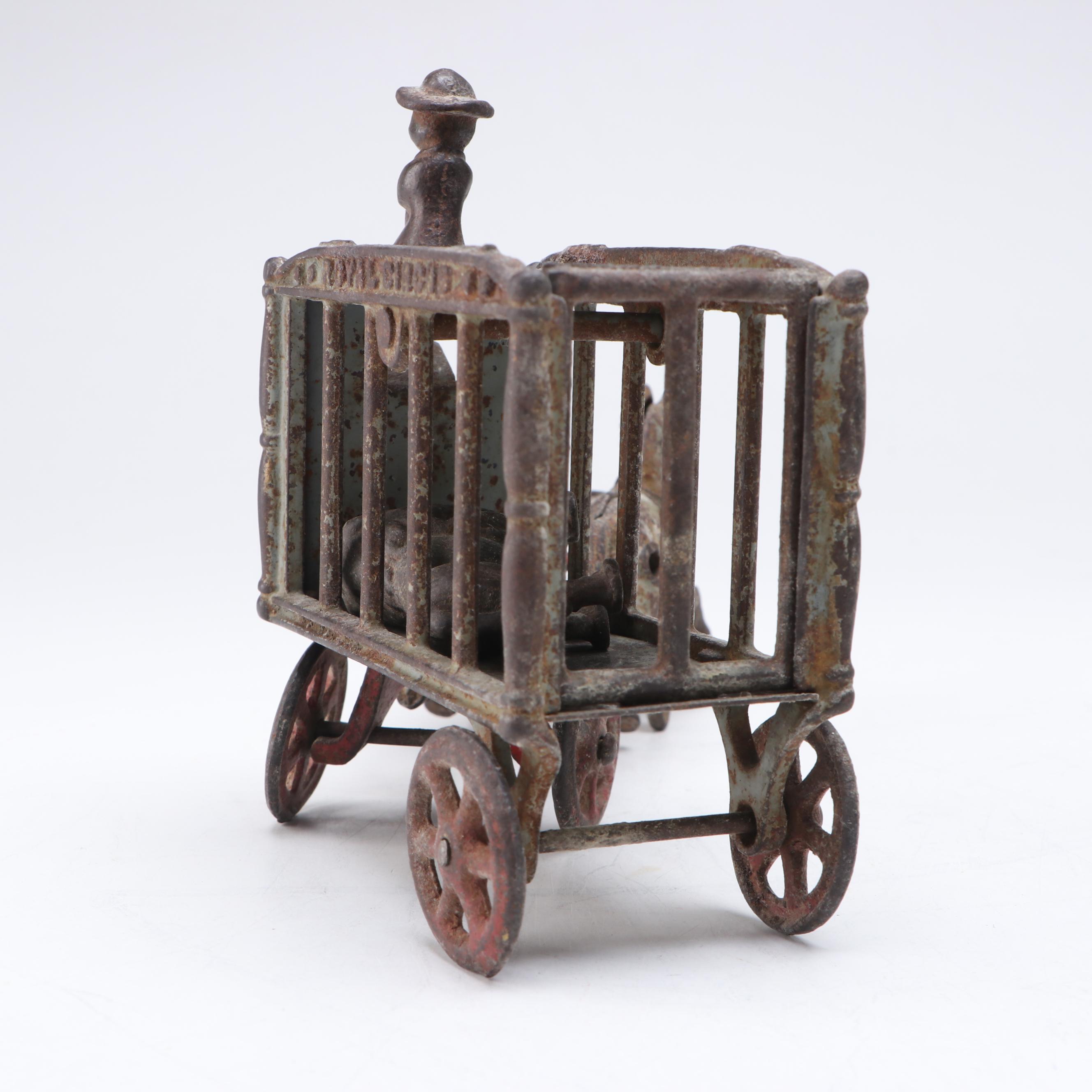 Hubley Royal Circus "Lion Cage" Cast Iron Horse-Drawn Wagon, Early 20th Century