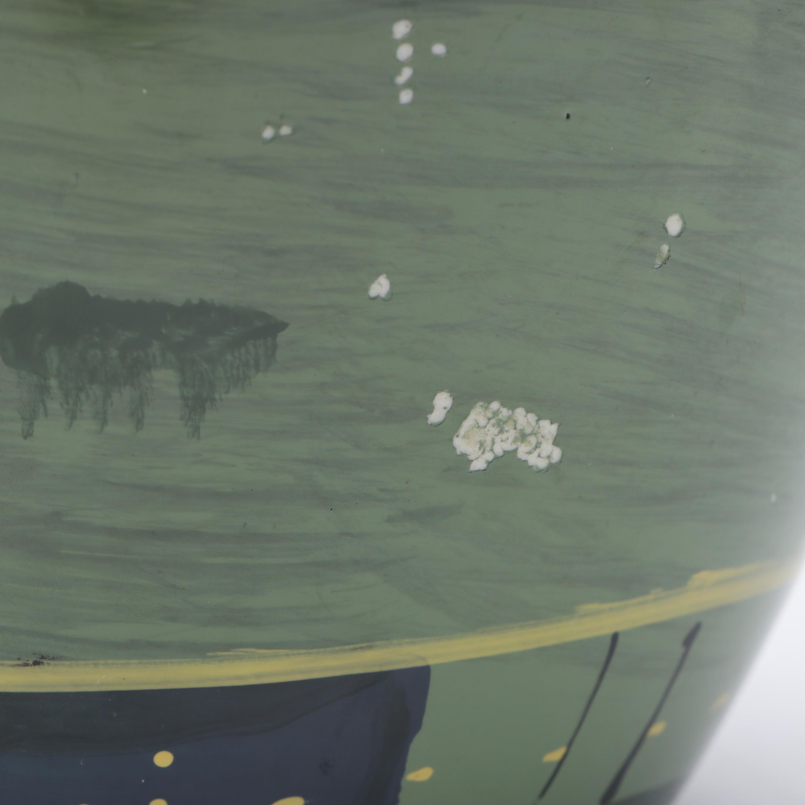 Golf Scene Hand-Painted Ceramic Vase