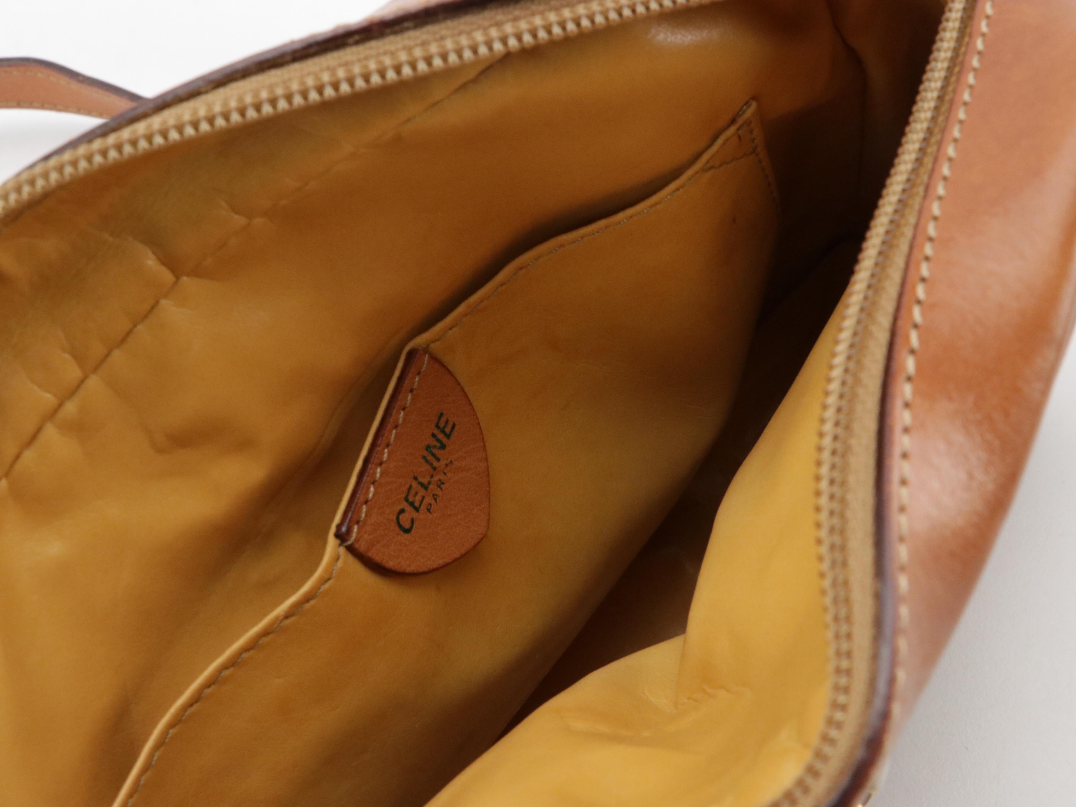 Celine Buckle Front Pocket Crossbody Bag in Beige Macadam Canvas and Leather