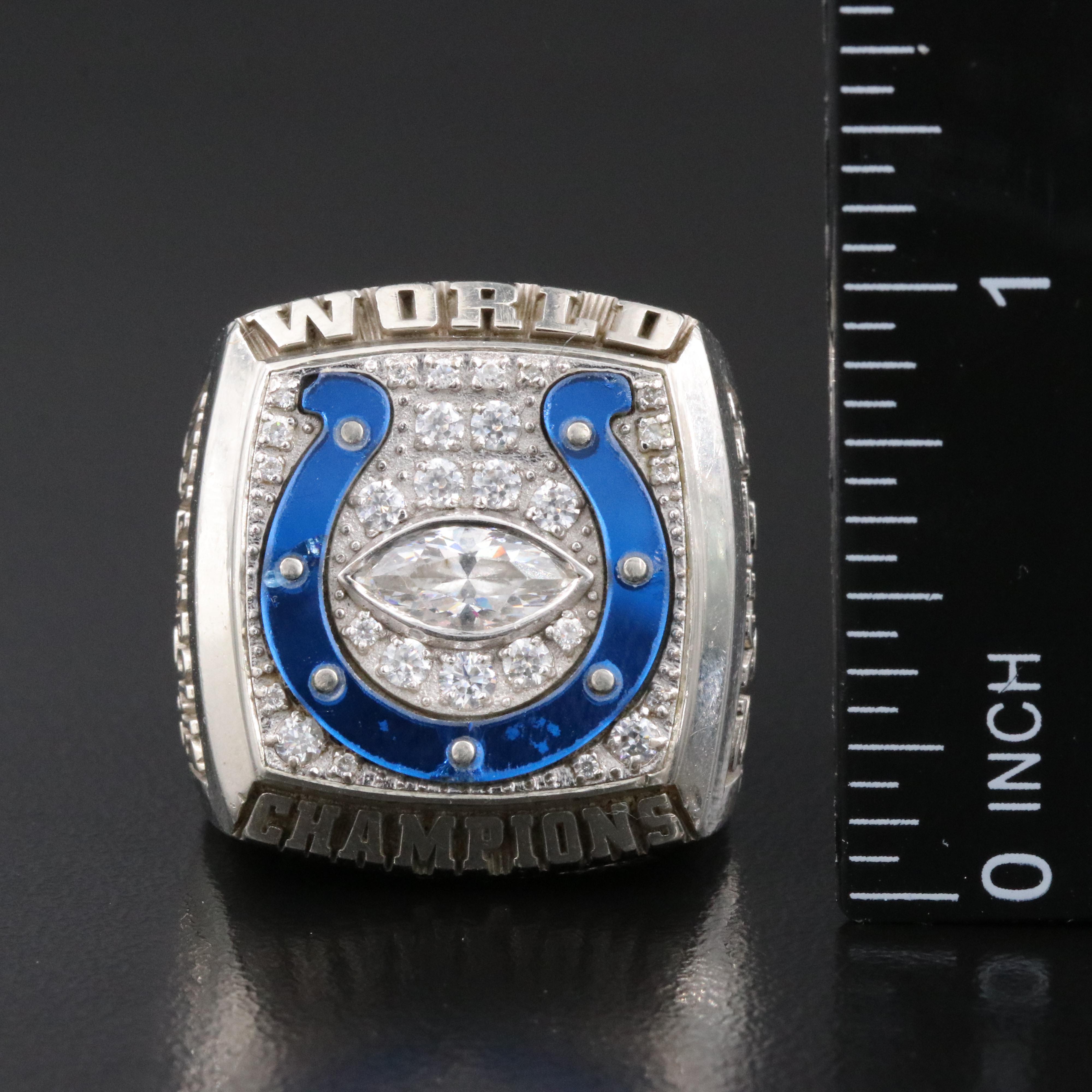 2006 Indianapolis Colts Super Bowl XLI Champions 10K CZ Staff Ring