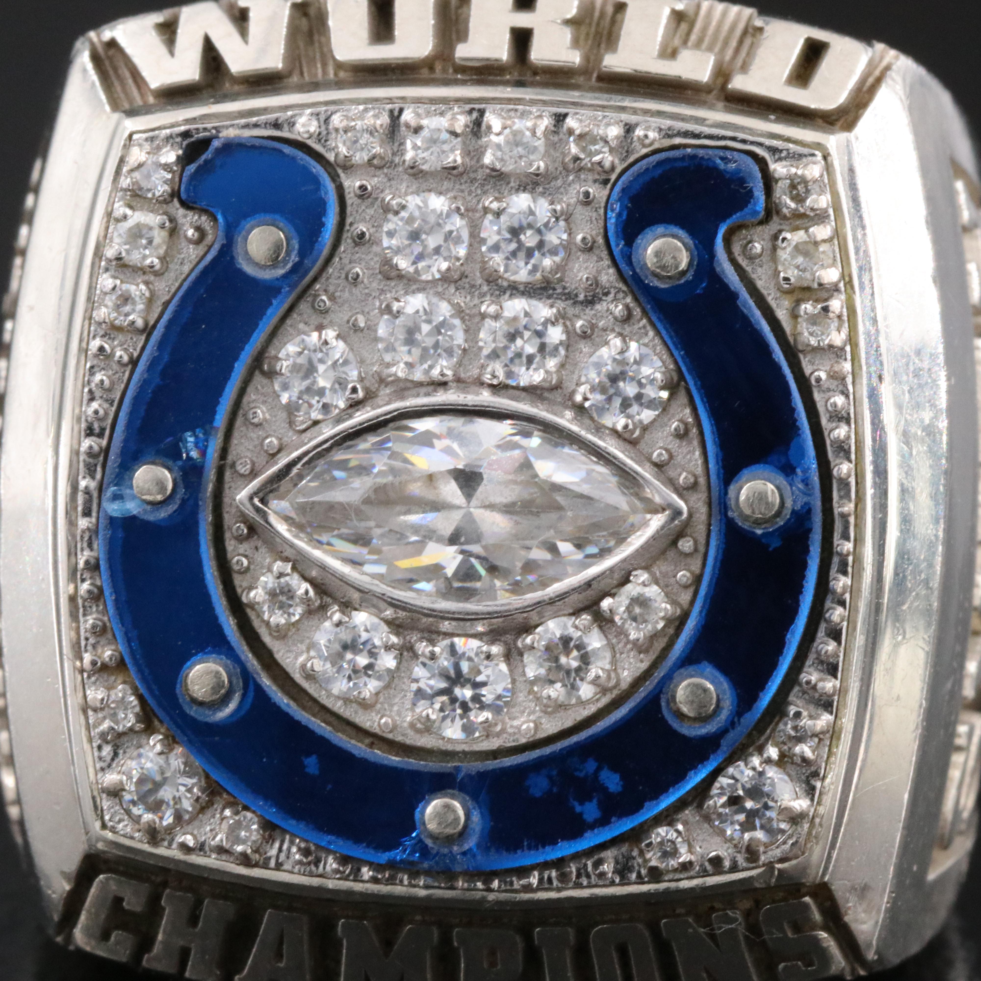2006 Indianapolis Colts Super Bowl XLI Champions 10K CZ Staff Ring