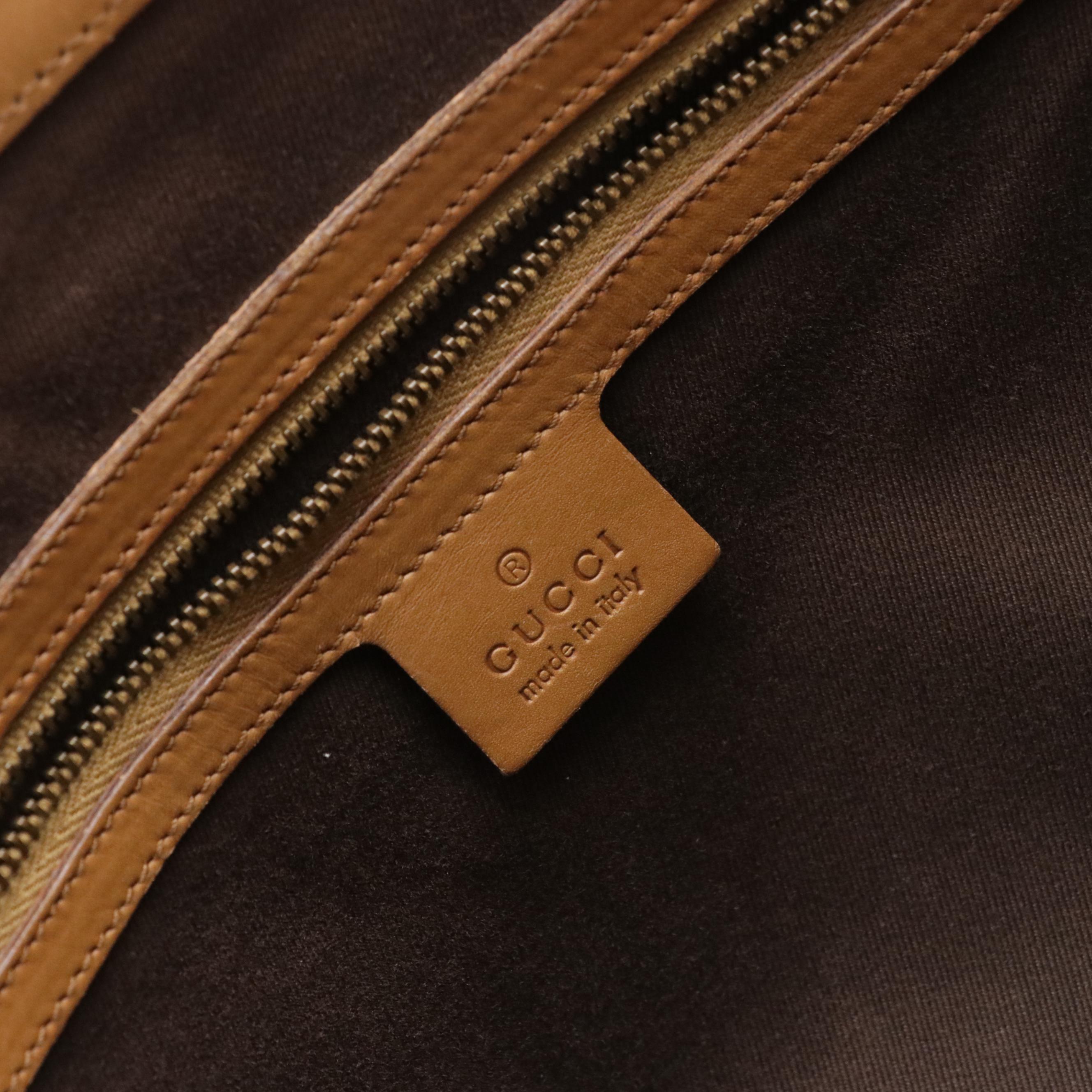 Gucci Nailhead Tote Bag in Tan Leather