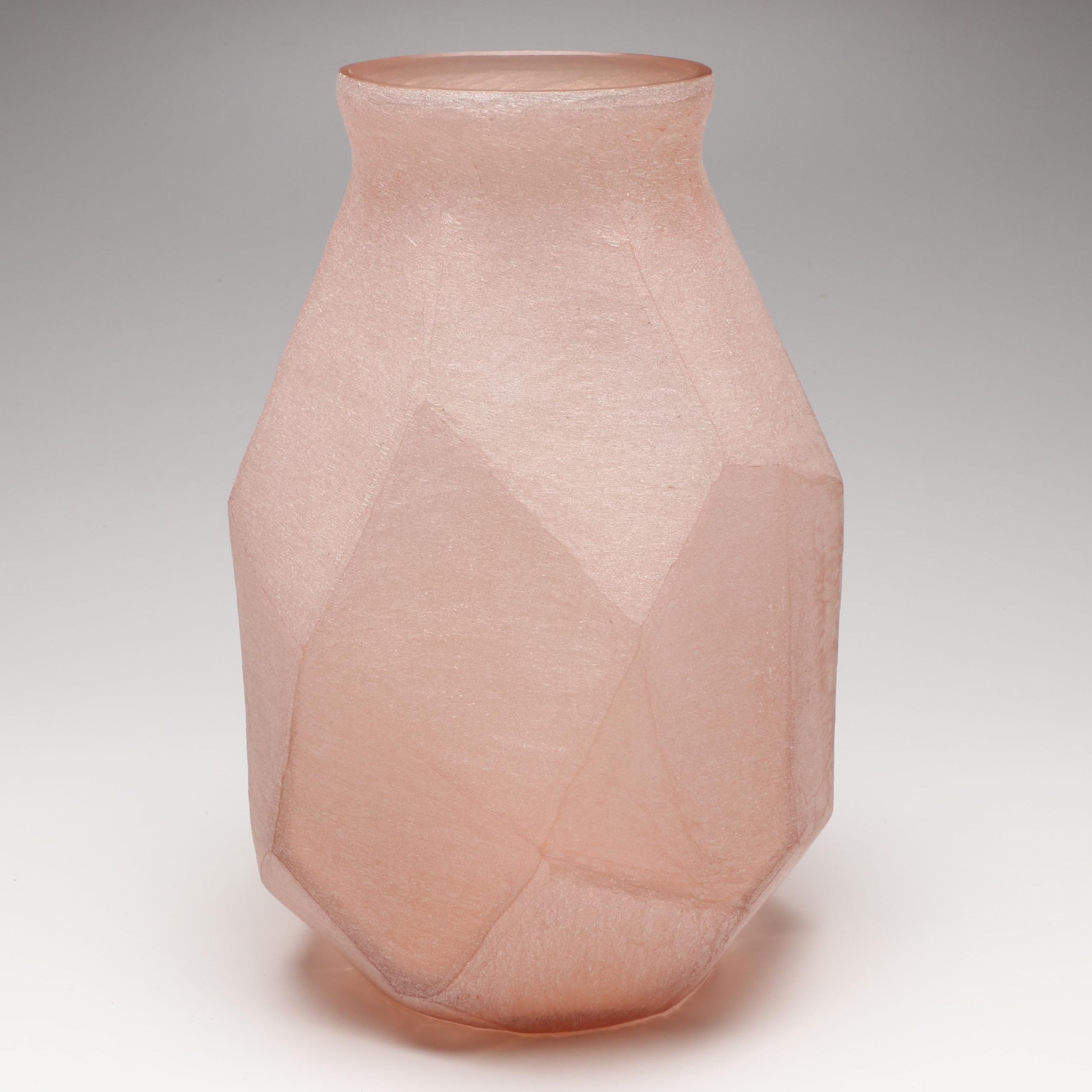 Bella Pink Flash Angled Glass Vase