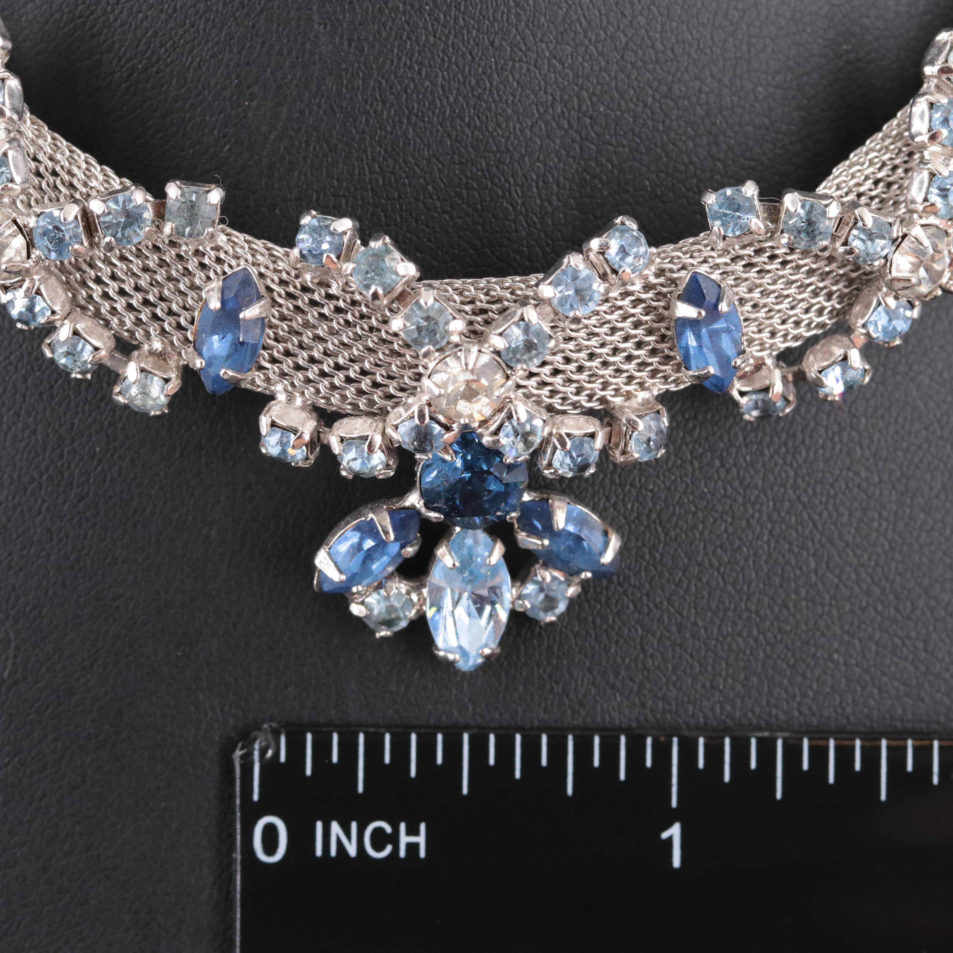 1950s Volupté Rhinestone Mesh Necklace