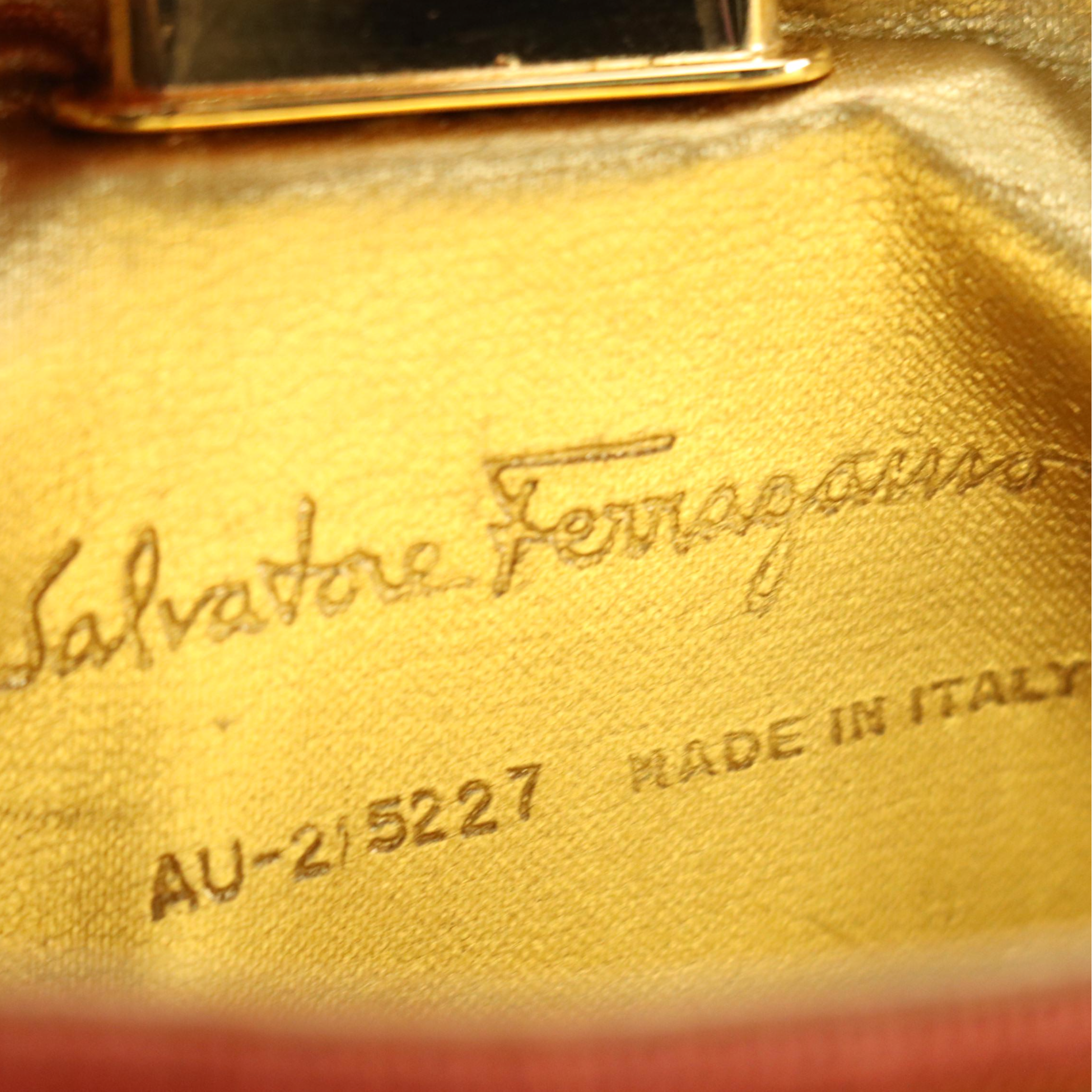 Salvatore Ferragamo 2-in-1 Vinyl Tote and Gancini Clutch Insert