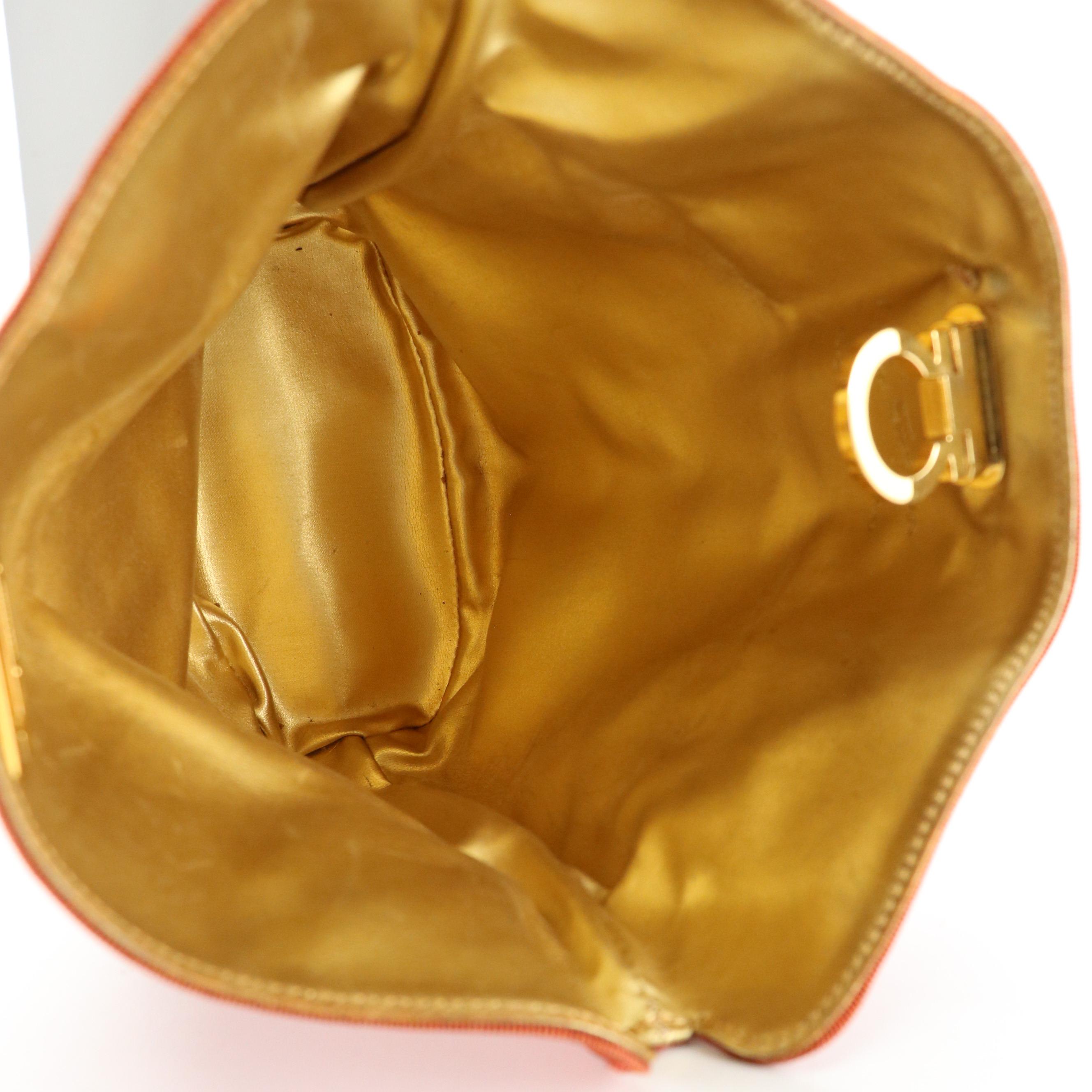 Salvatore Ferragamo 2-in-1 Vinyl Tote and Gancini Clutch Insert