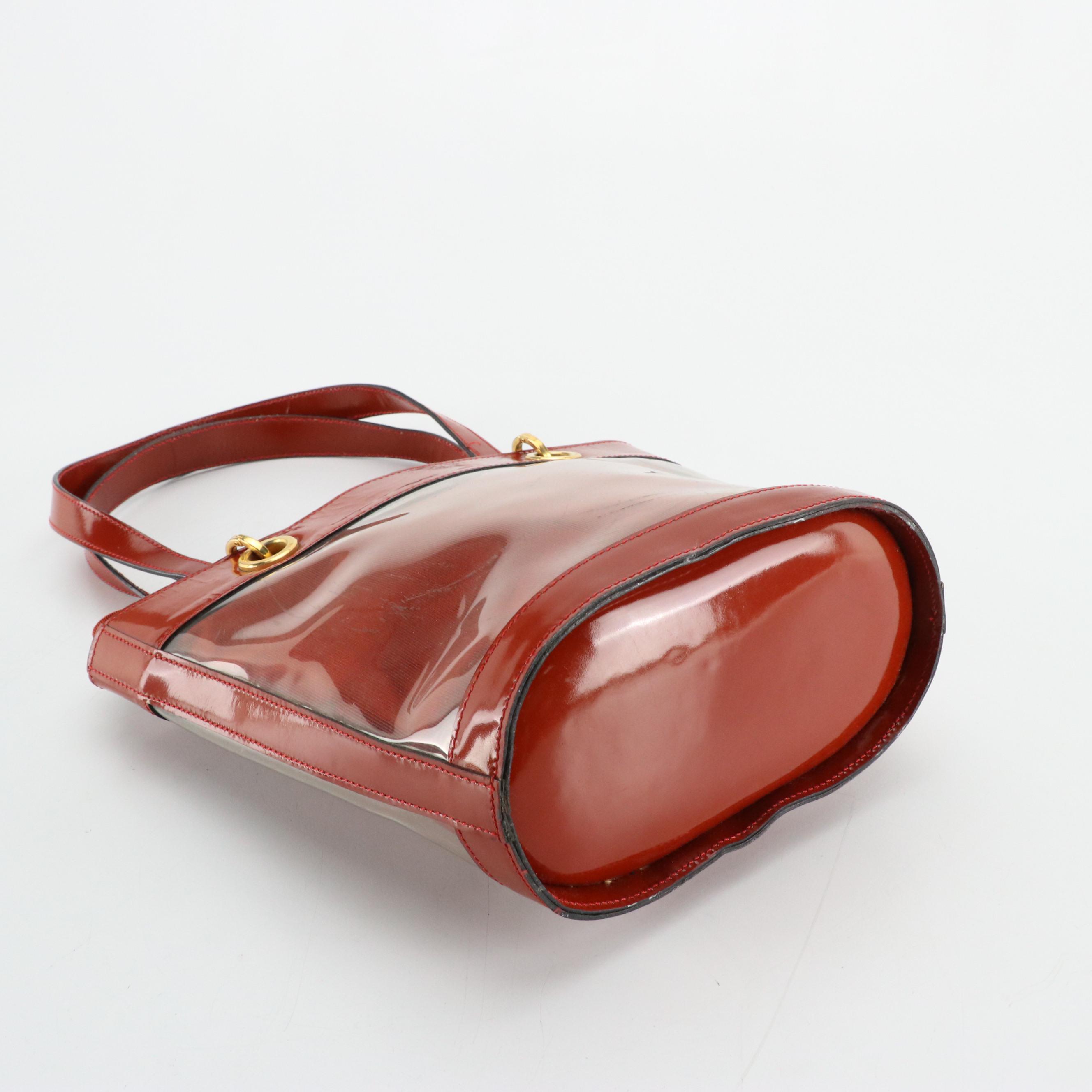 Salvatore Ferragamo 2-in-1 Vinyl Tote and Gancini Clutch Insert