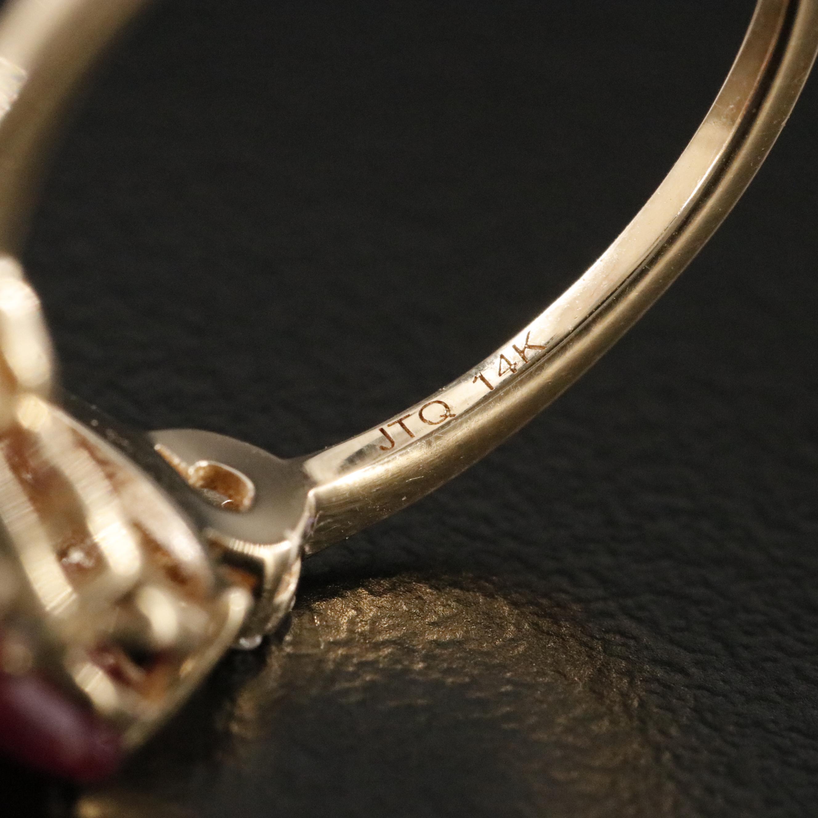 14K Filled Corundum and White Sapphire Ring