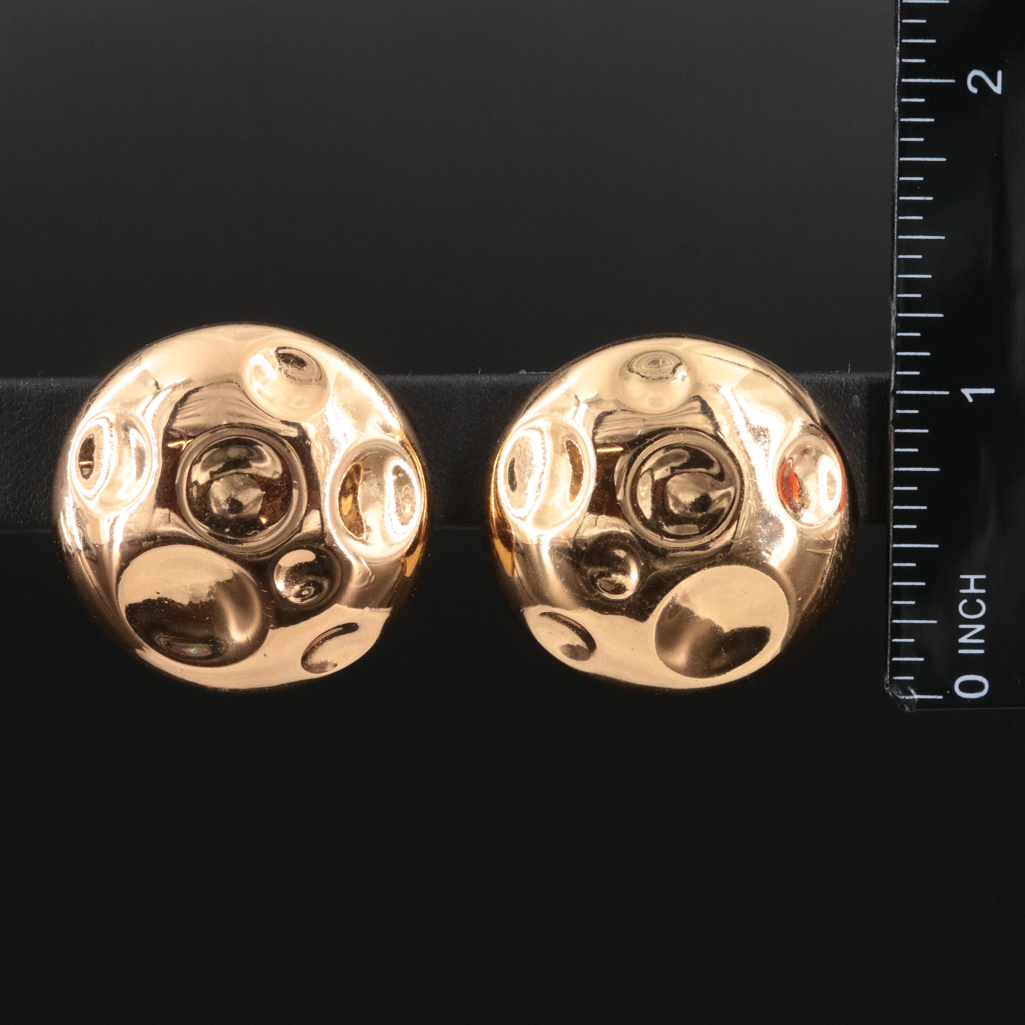 Christian Dior Round Polka Dot Clip Earrings