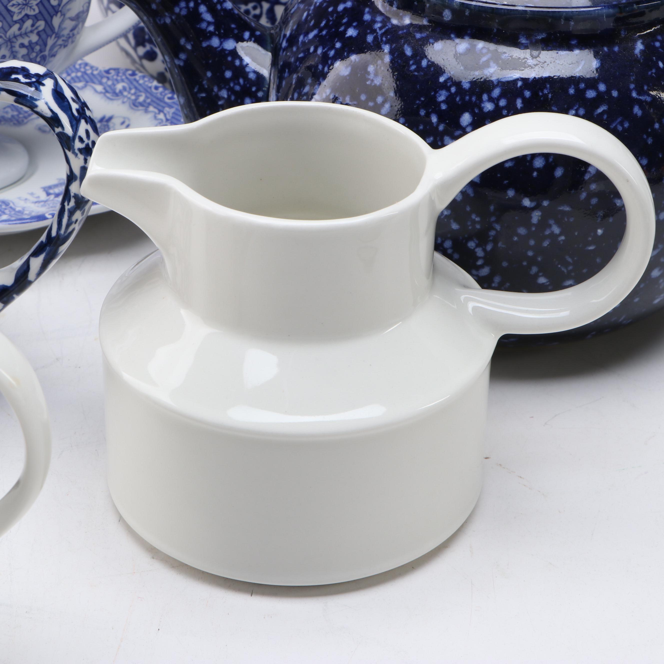 Spode "Festival" Gravy Boat with Otagiri Teapot and Other English Tableware