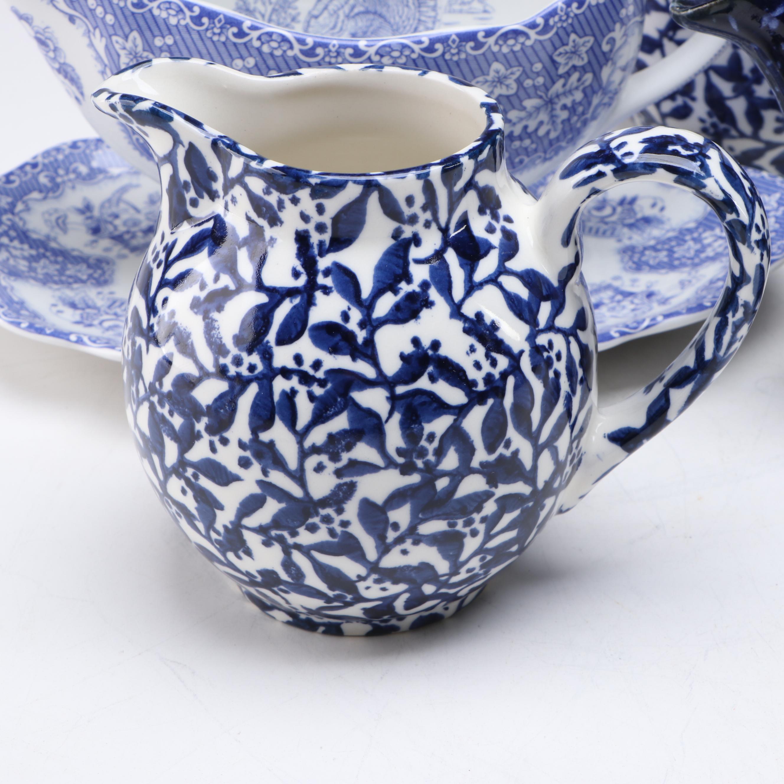 Spode "Festival" Gravy Boat with Otagiri Teapot and Other English Tableware