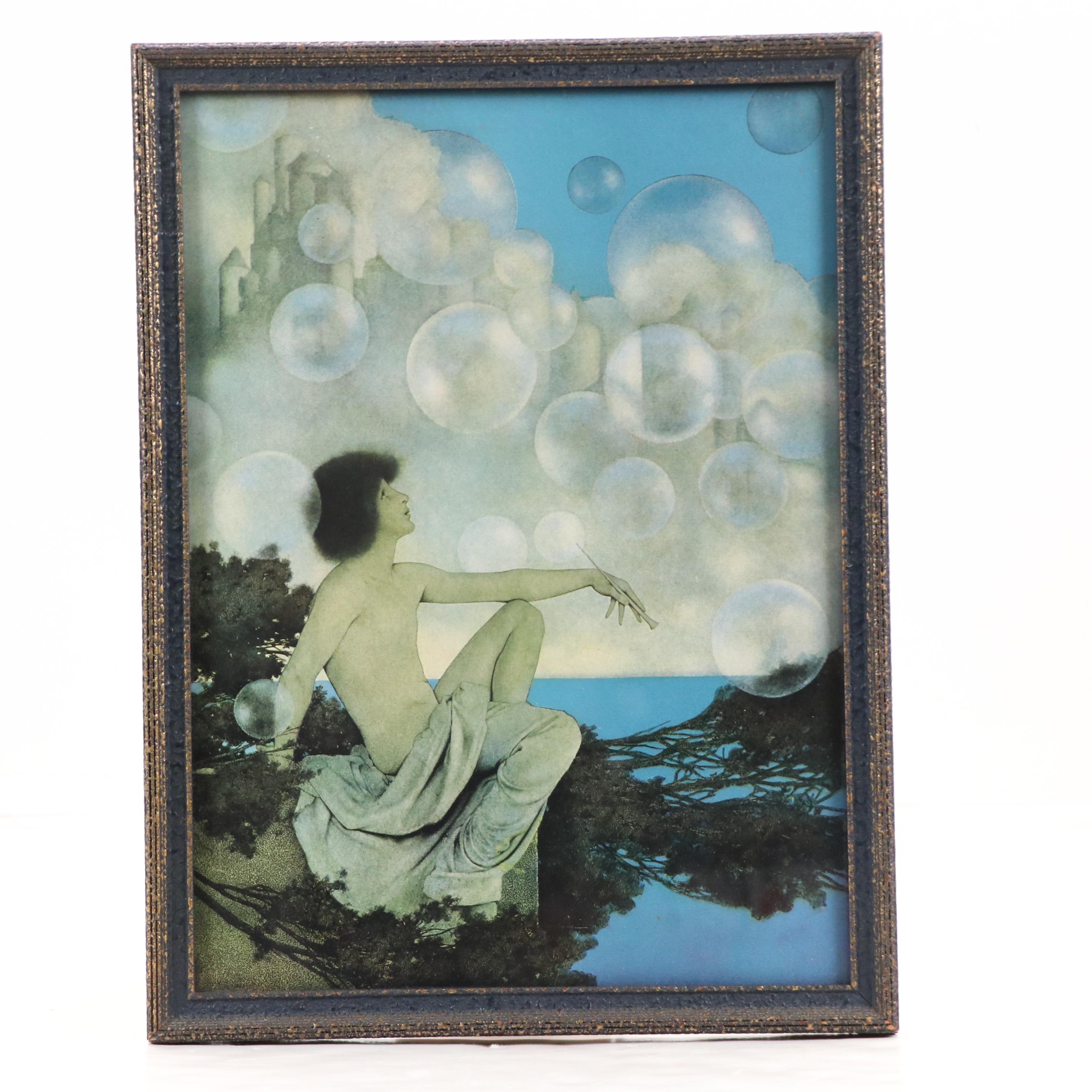 After Maxfield Parrish Offset Lithograph "Wild Geese" and More, Mid-20th Century