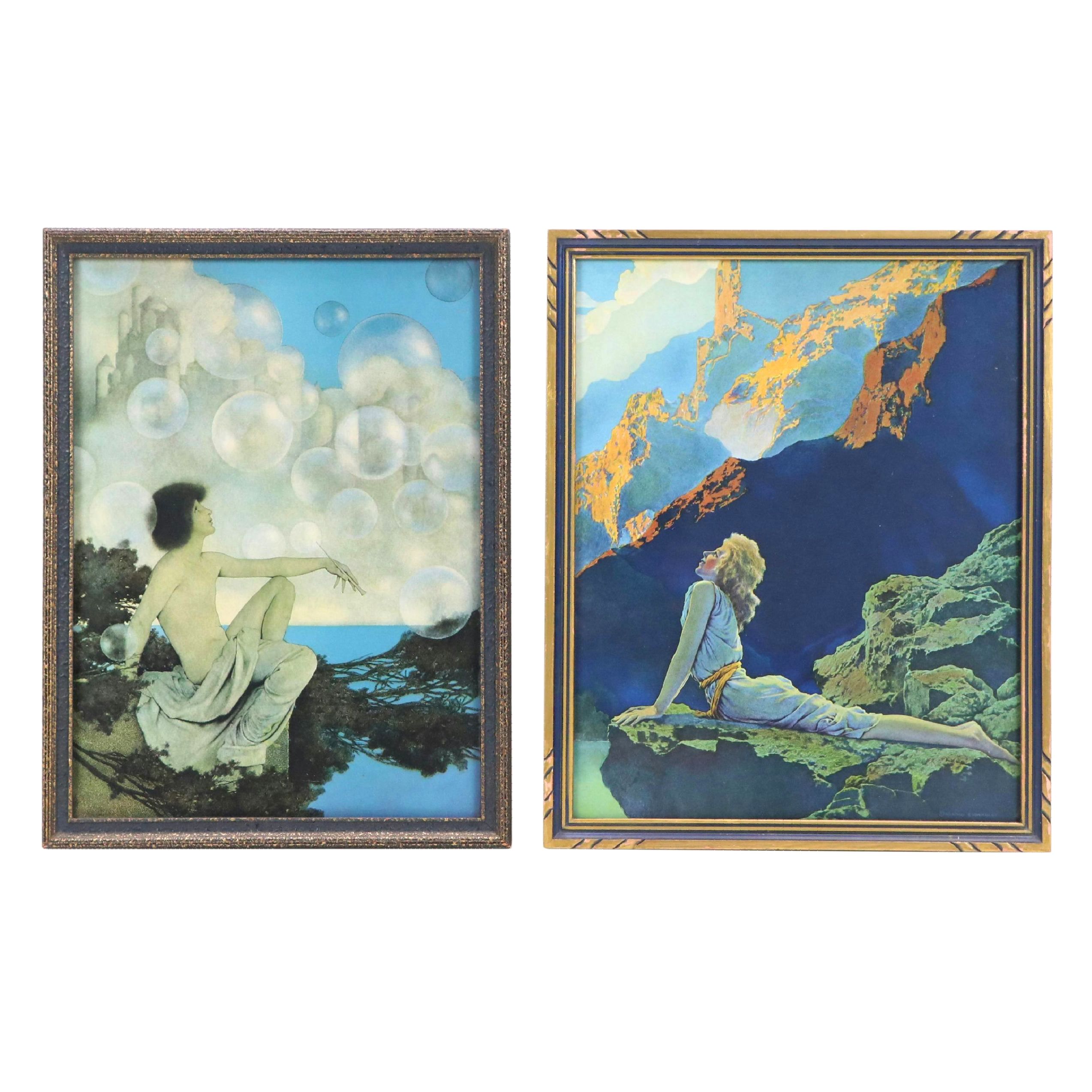 After Maxfield Parrish Offset Lithograph "Wild Geese" and More, Mid-20th Century