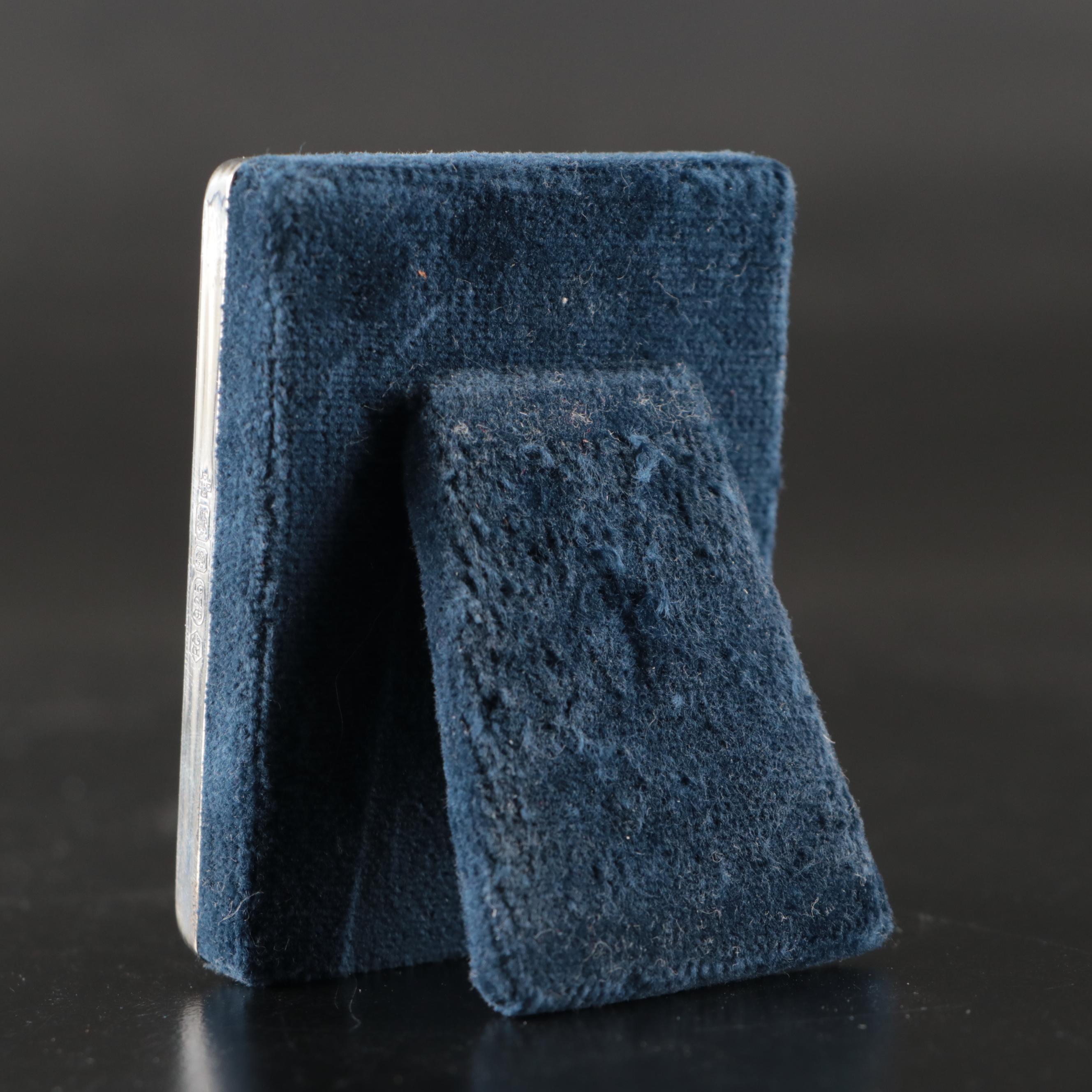 Carrs Sterling Silver Desk Clock and Picture Frames