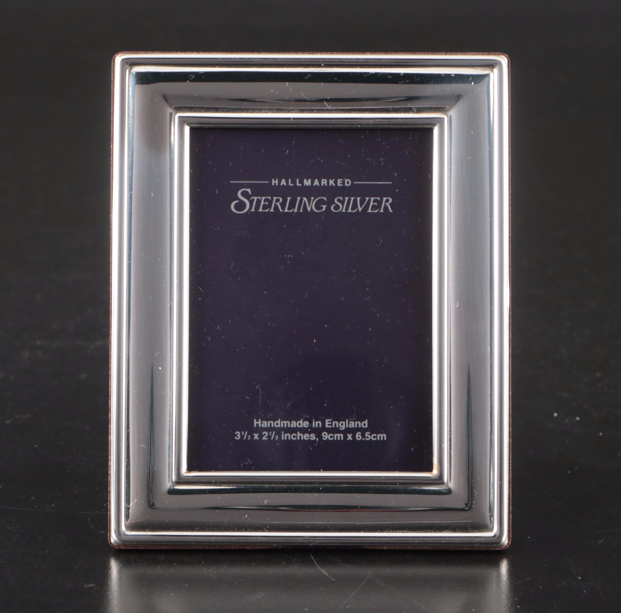 Carrs Sterling Silver Desk Clock and Picture Frames