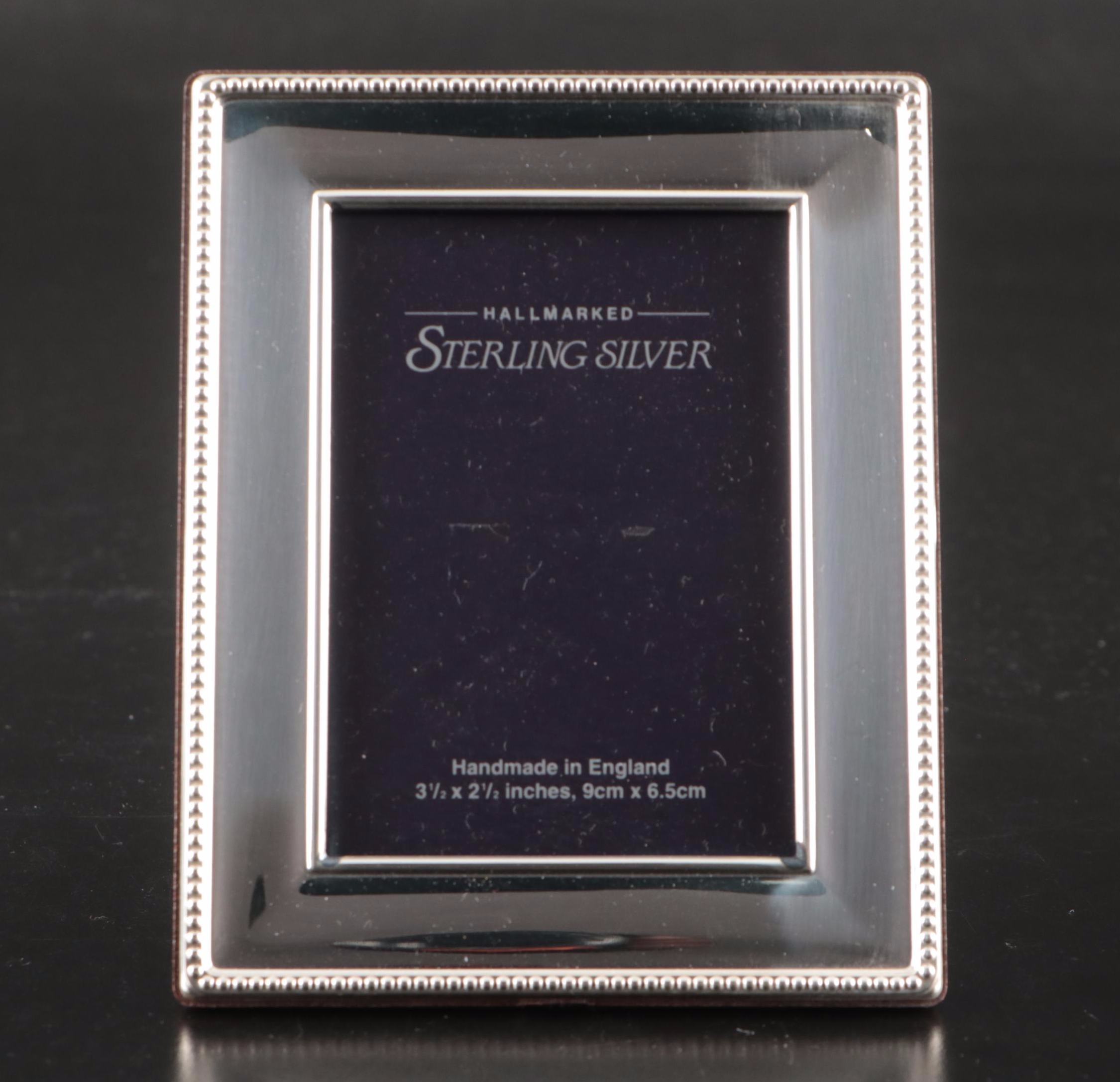 Carrs Sterling Silver Desk Clock and Picture Frames