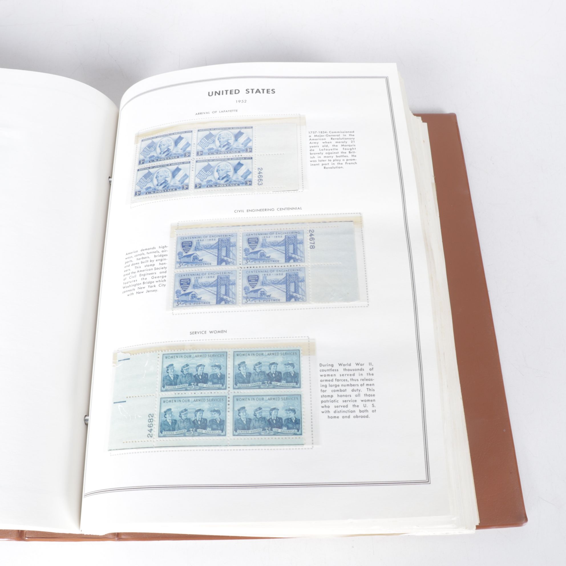 U.S. Unused Block Stamp Collection, Mid-20th Century