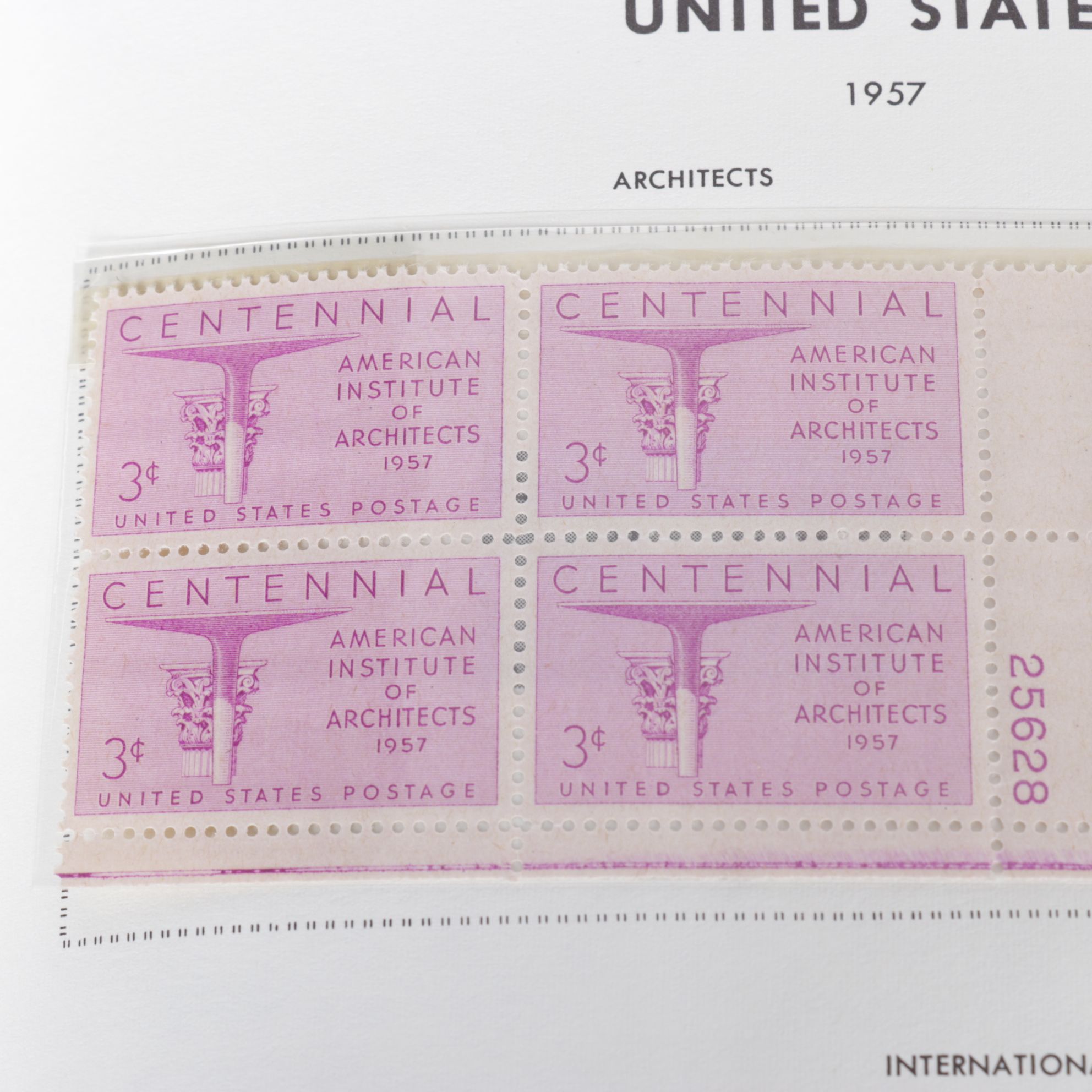 U.S. Unused Block Stamp Collection, Mid-20th Century