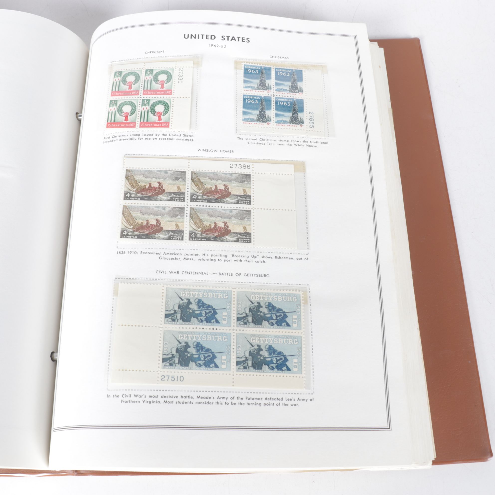 U.S. Unused Block Stamp Collection, Mid-20th Century