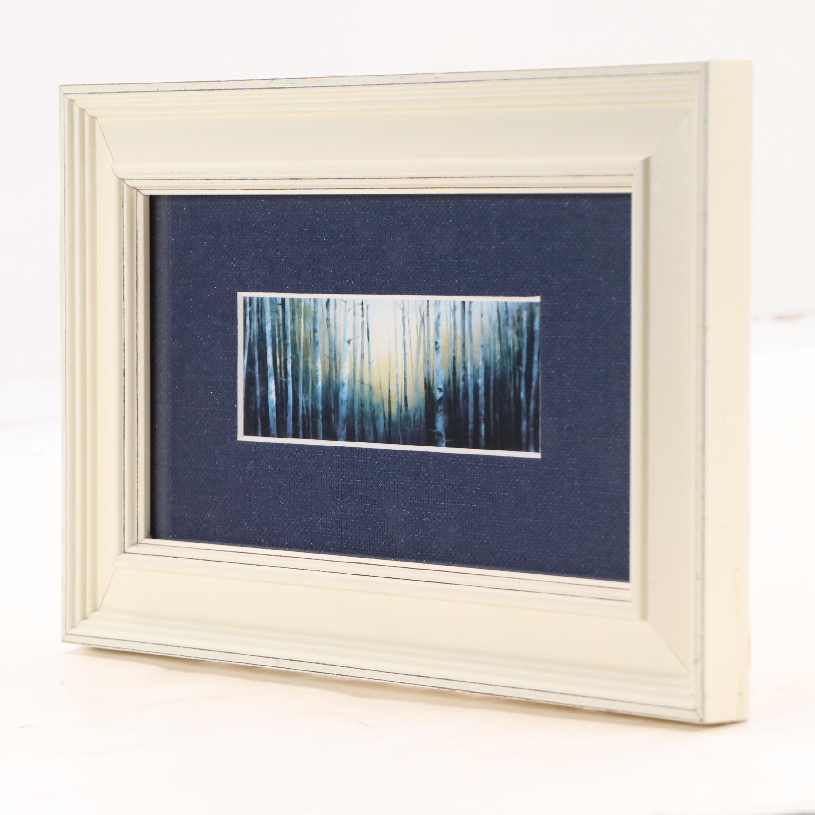 Framed Offset Lithographs of Forest Art, Late 20th Century