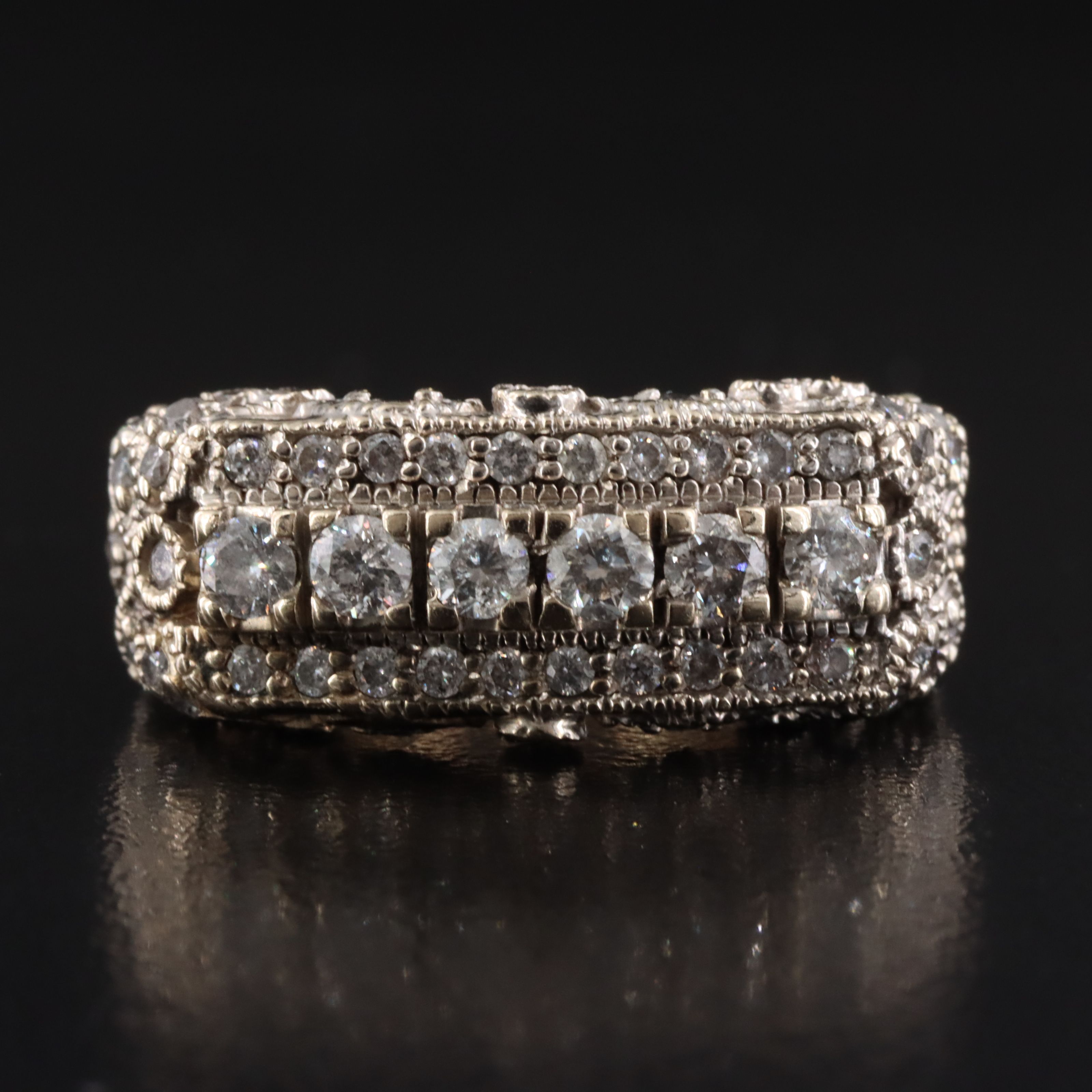 14K 0.73 CTW Diamond East-West Ring