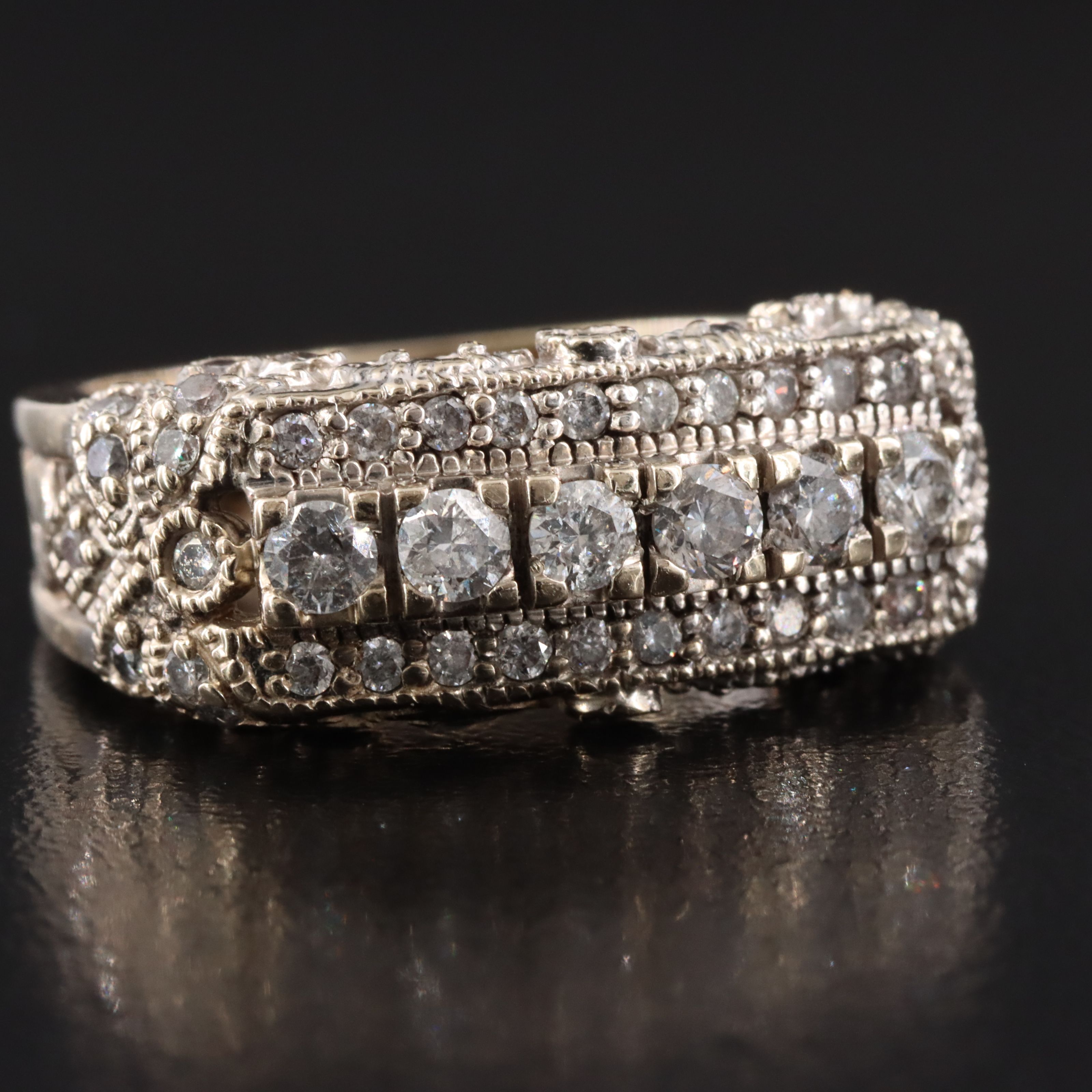 14K 0.73 CTW Diamond East-West Ring
